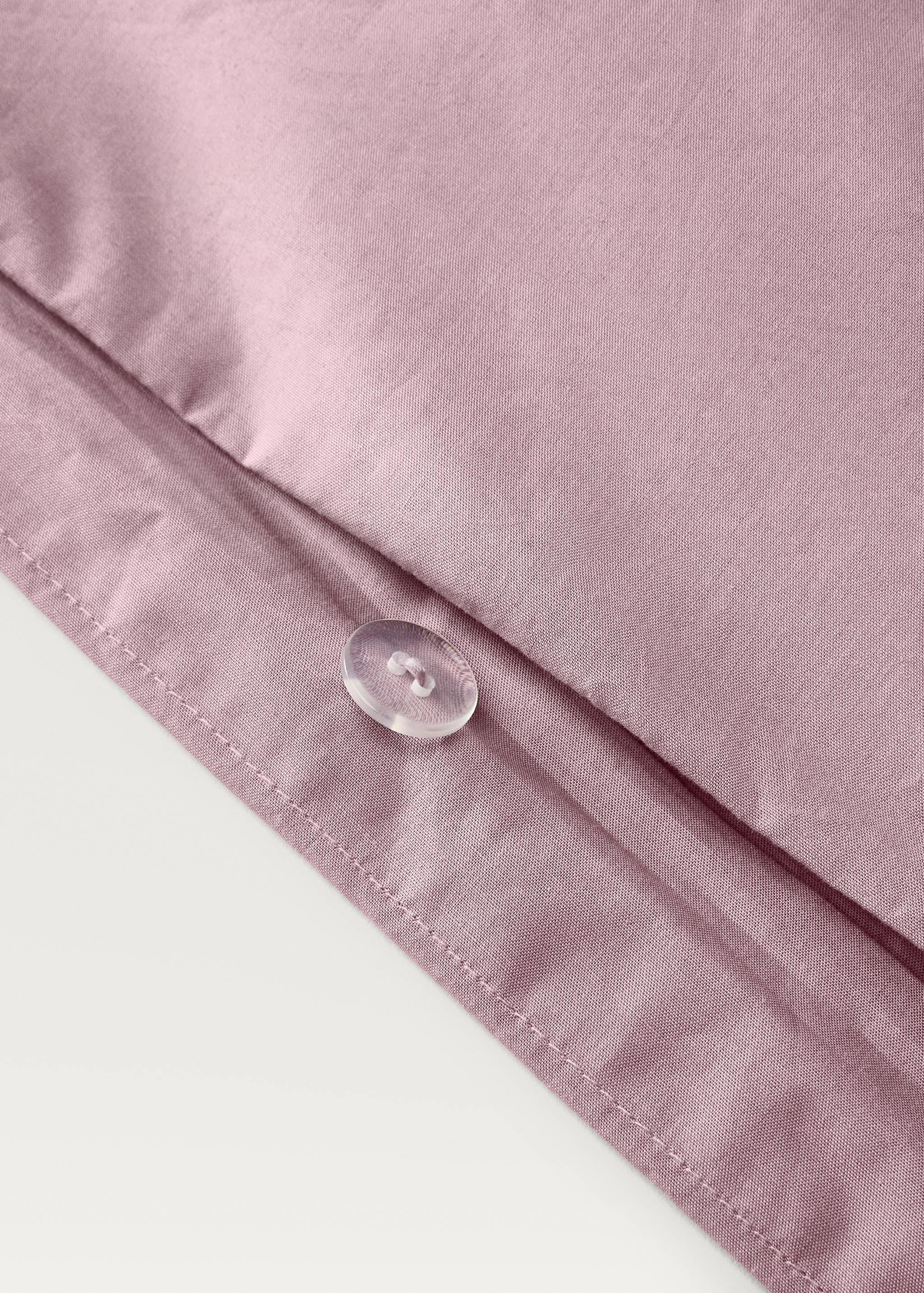 Cotton percale duvet cover with linen trim for 135/140 cm bed - Details of the article 3