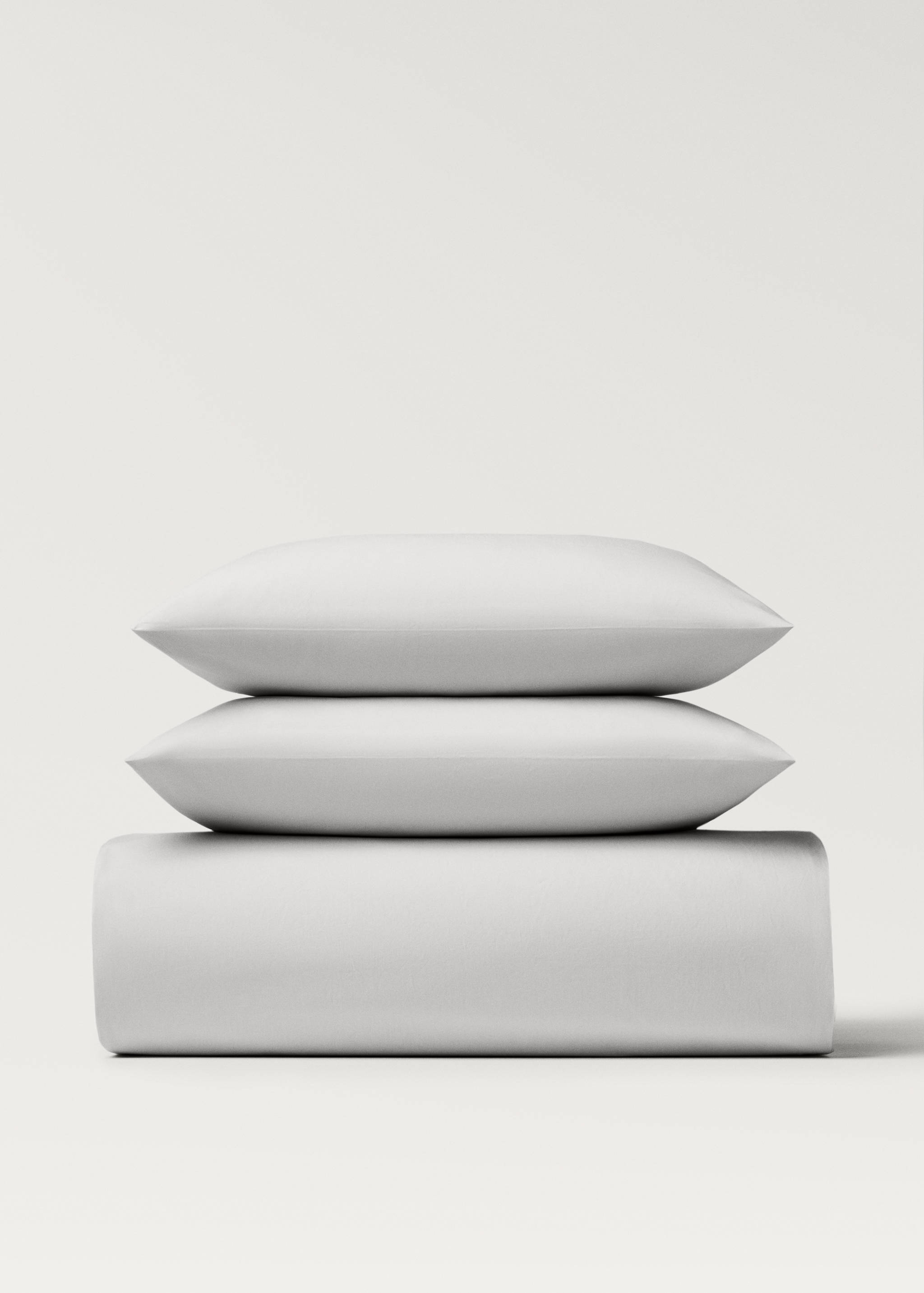 Cotton percale duvet cover with linen trim for 135/140 cm bed - Article without model