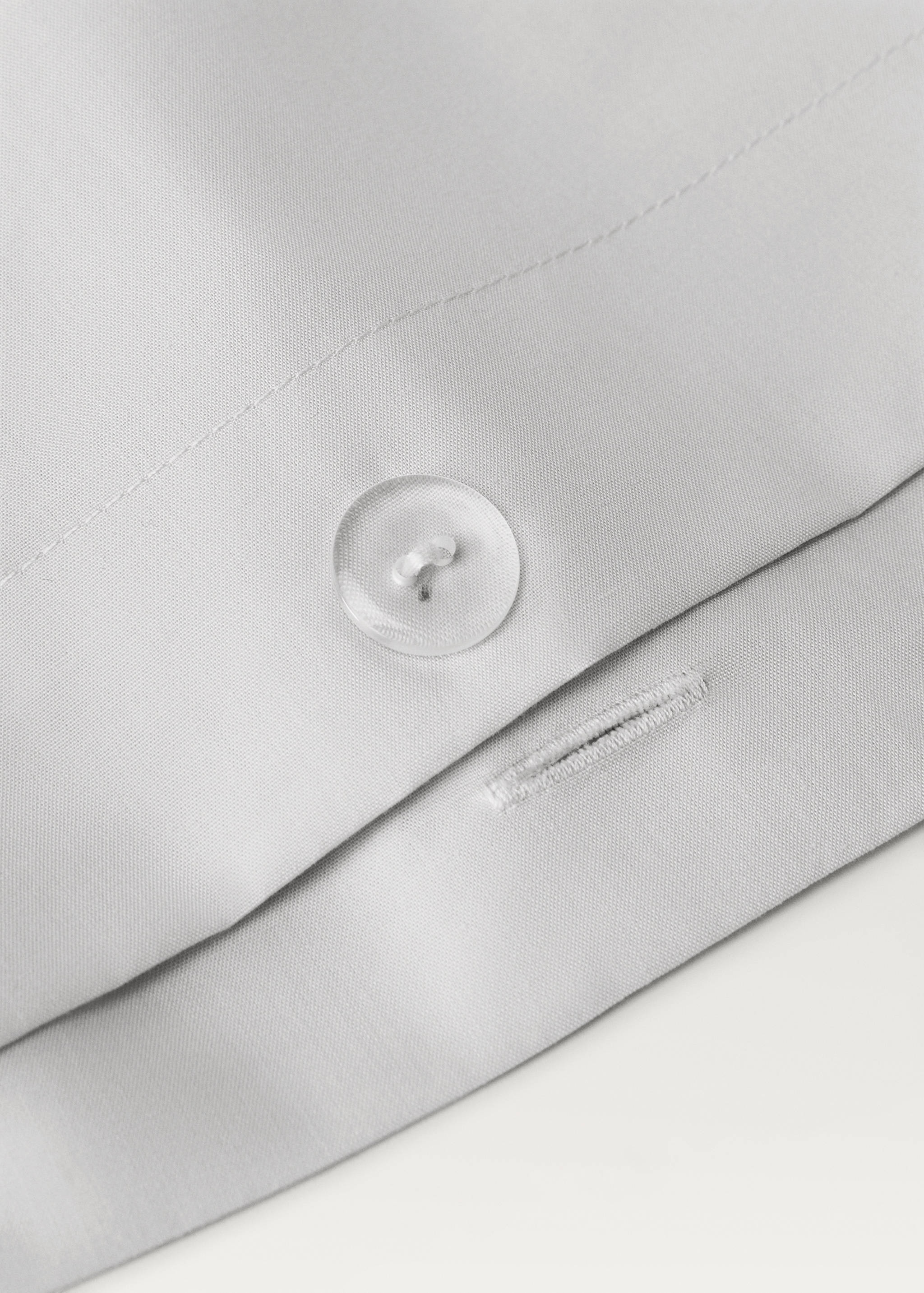 Cotton percale duvet cover with linen trim for 135/140 cm bed - Details of the article 2