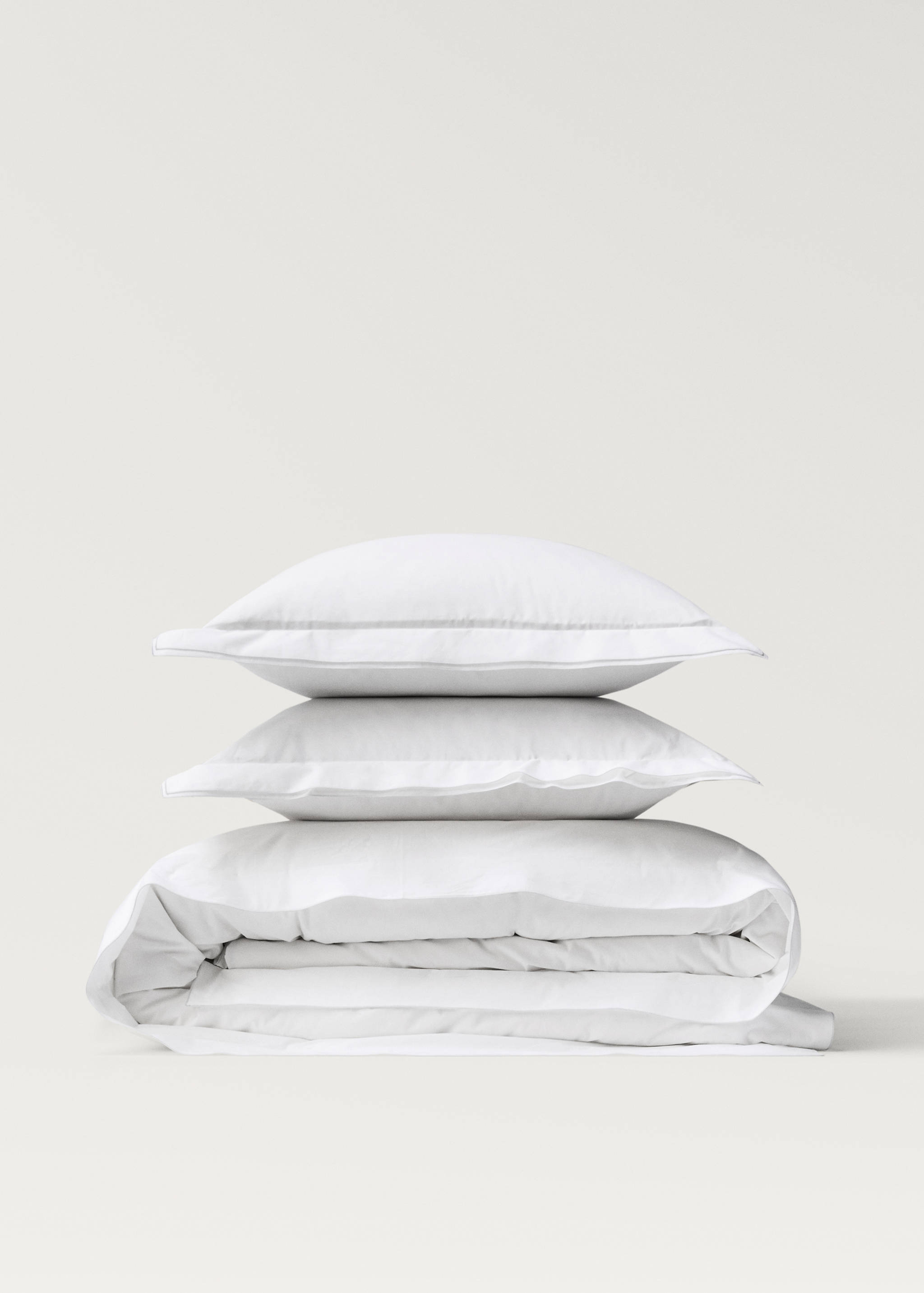 Cotton percale duvet cover with overlock for 150/160 cm bed - Article without model