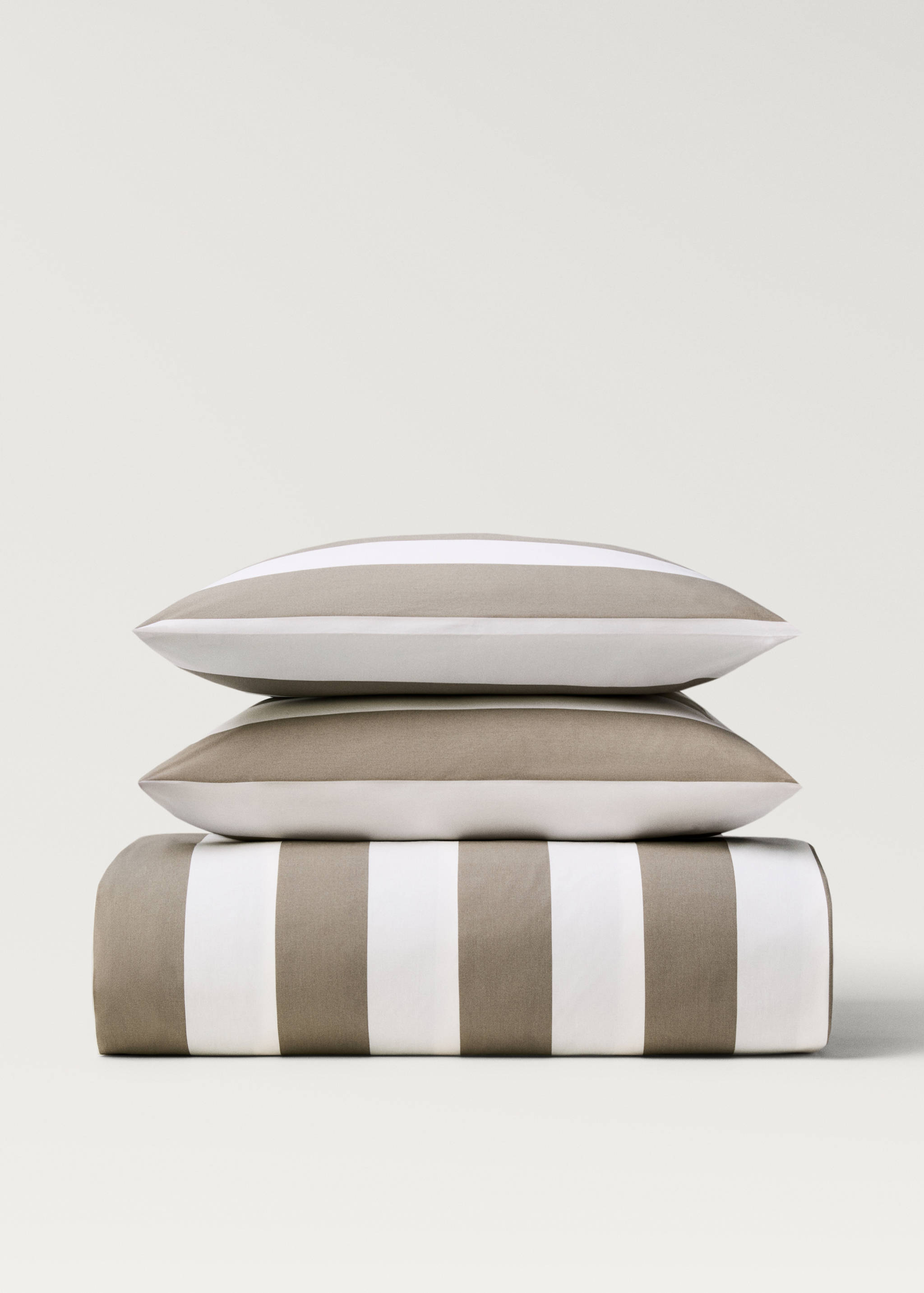 500-thread cotton percale striped duvet cover for 180/200 cm bed - Article without model