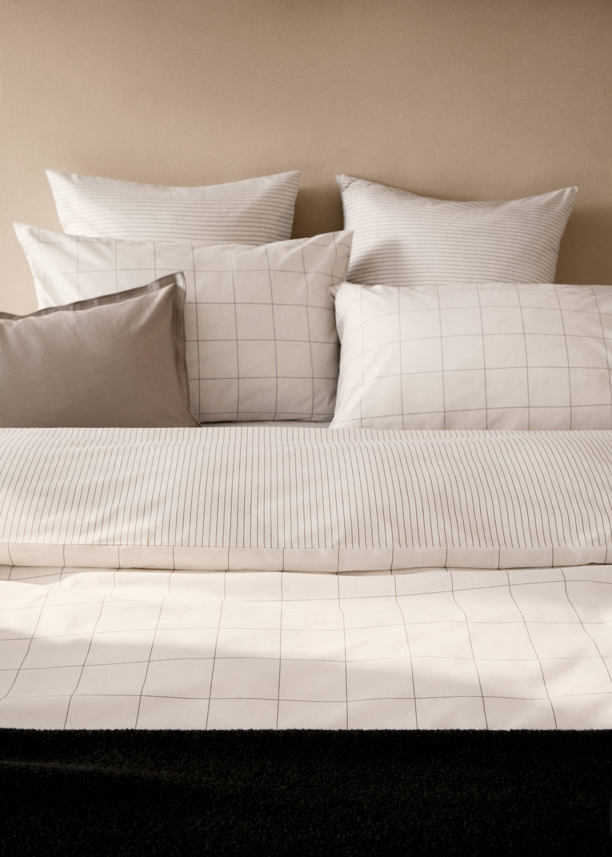 Housse de couette percale de coton réversible à rayures lit 135/140 cm - Détail de l'article 7