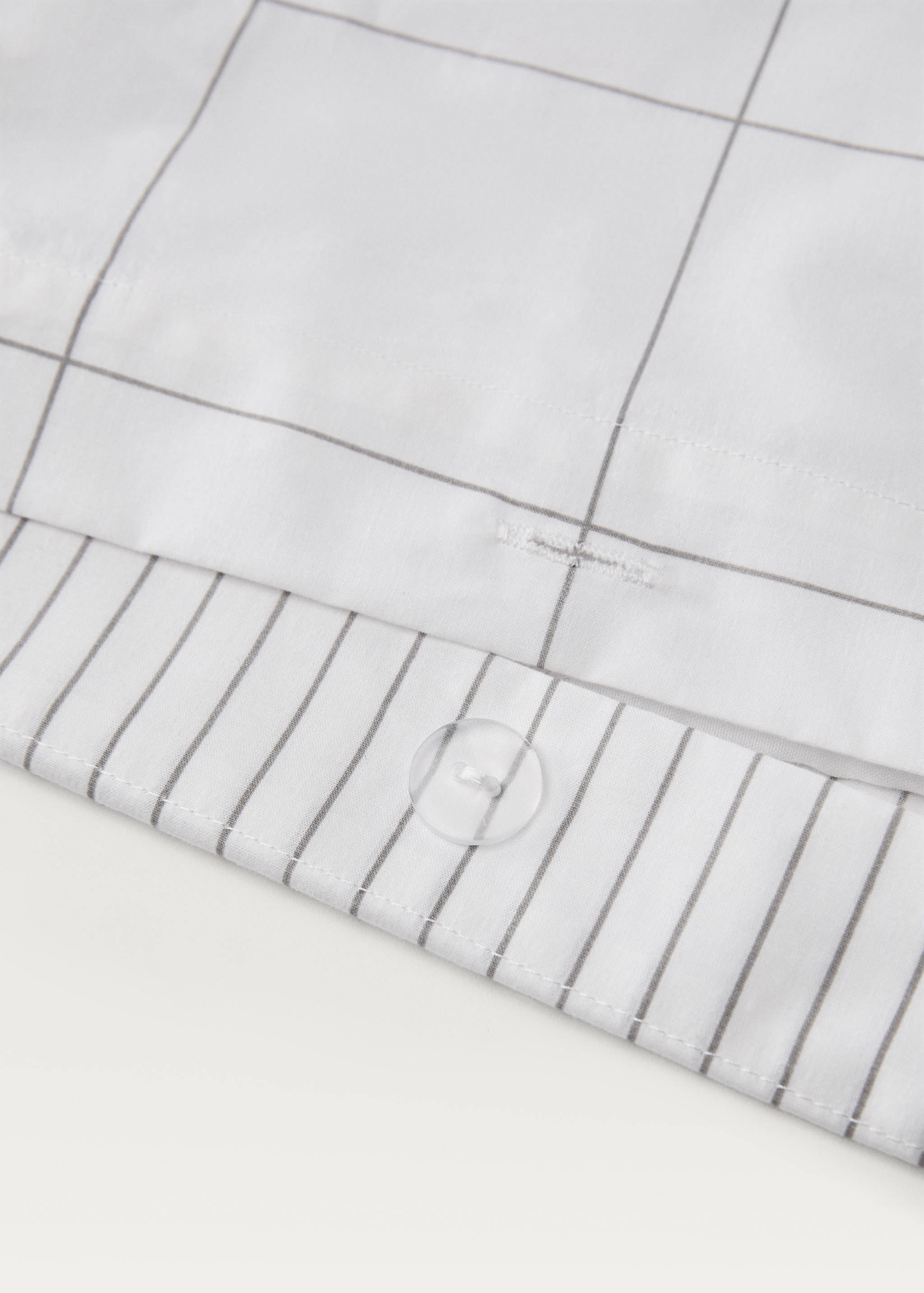 Housse de couette percale de coton réversible à rayures lit 135/140 cm - Détail de l'article 1