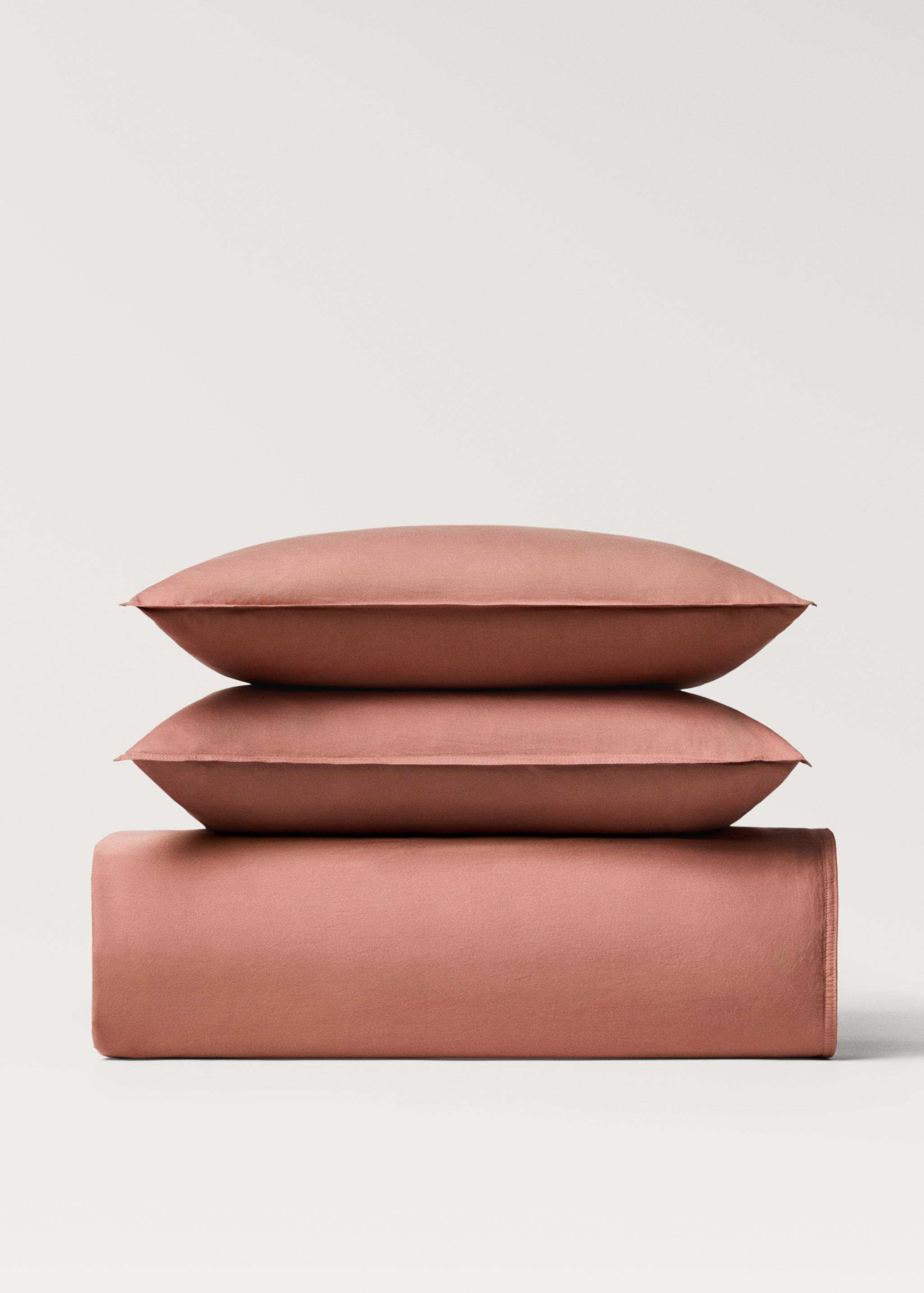 Washed satin cotton duvet cover with double stitching Single bed - Article without model