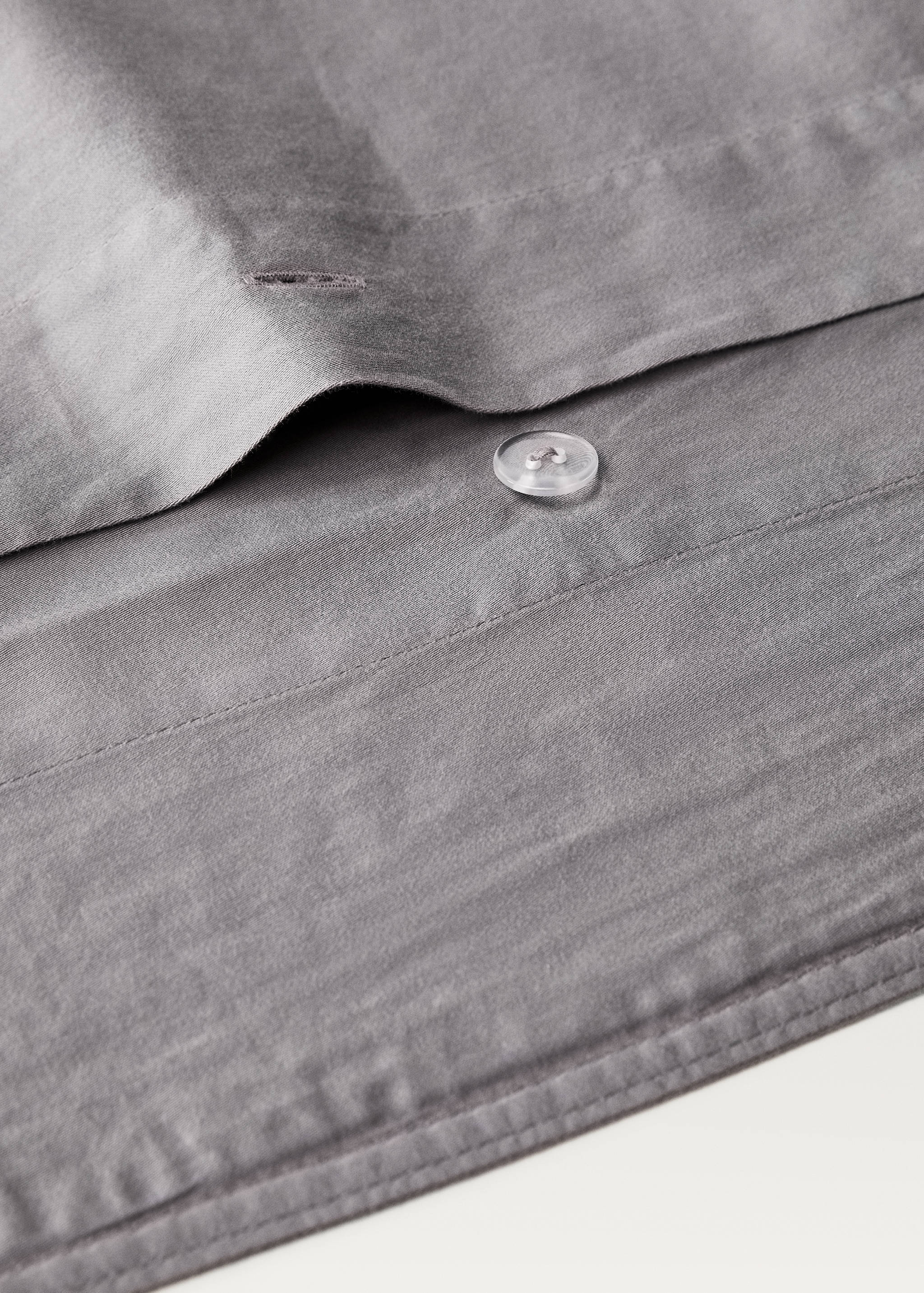 Washed satin cotton duvet cover with double stitching Single bed - Details of the article 2