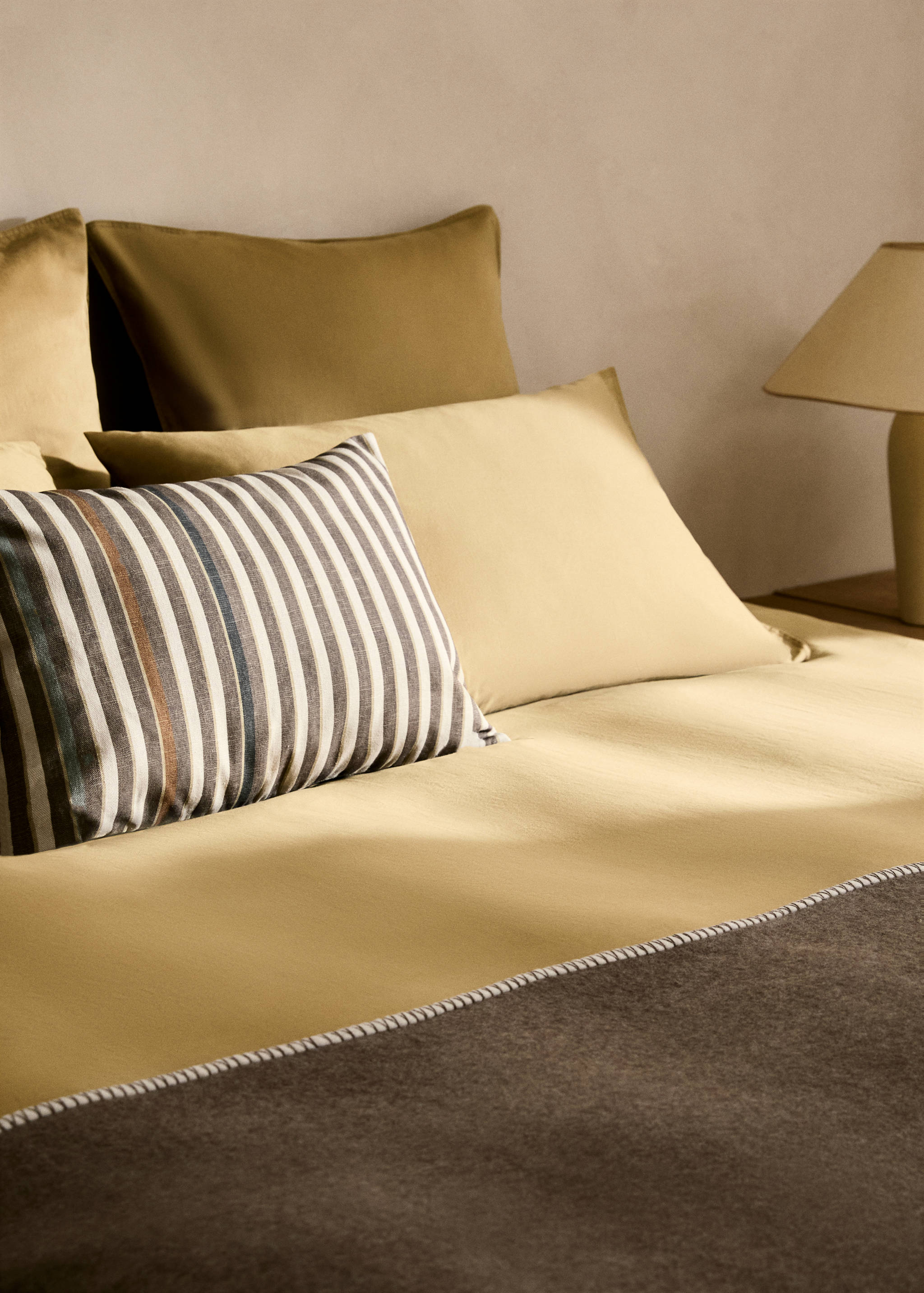 Washed satin cotton double-stitched duvet cover King bed - Details of the article 7