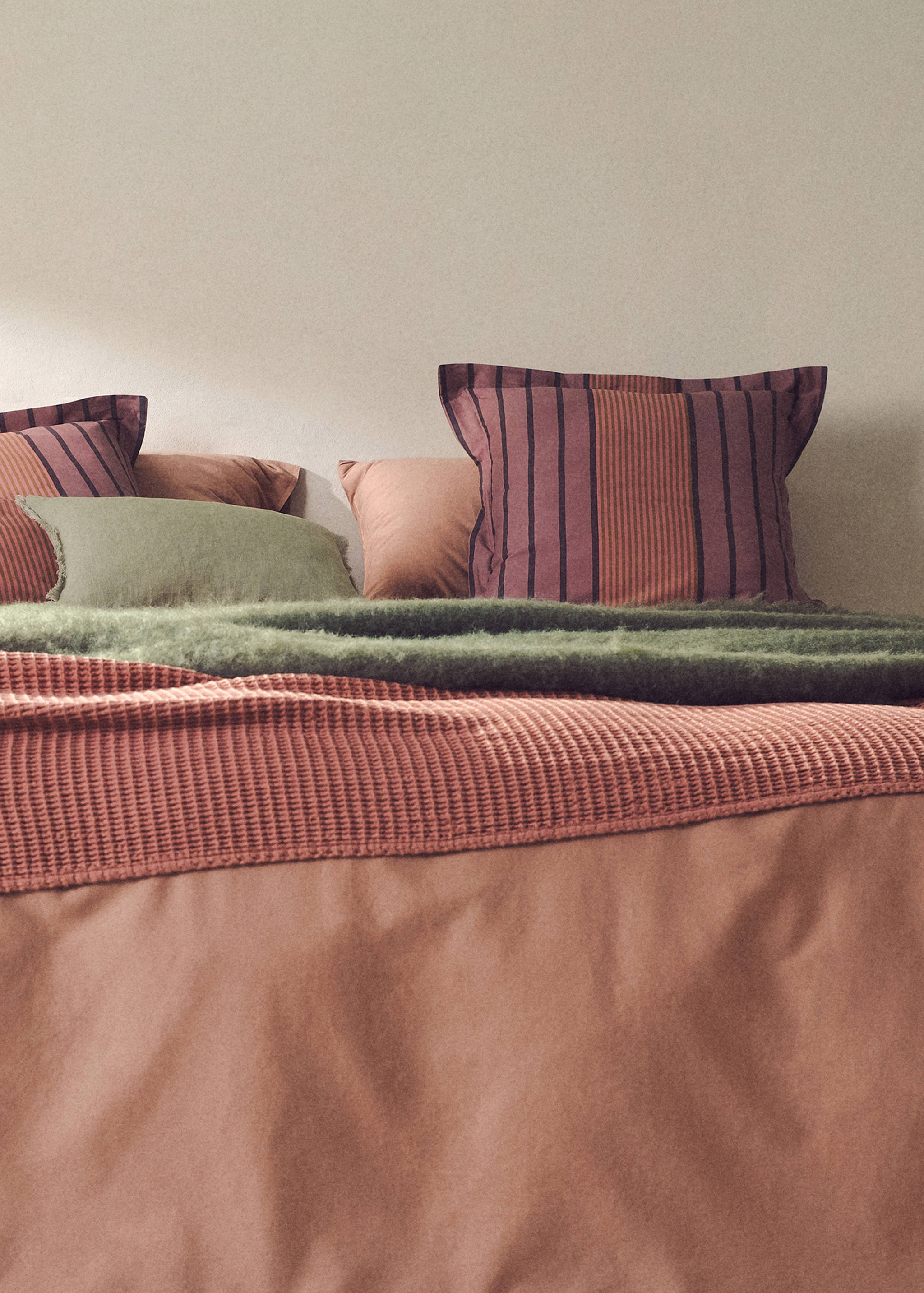 Washed satin cotton double-stitched duvet cover King bed - Details of the article 6