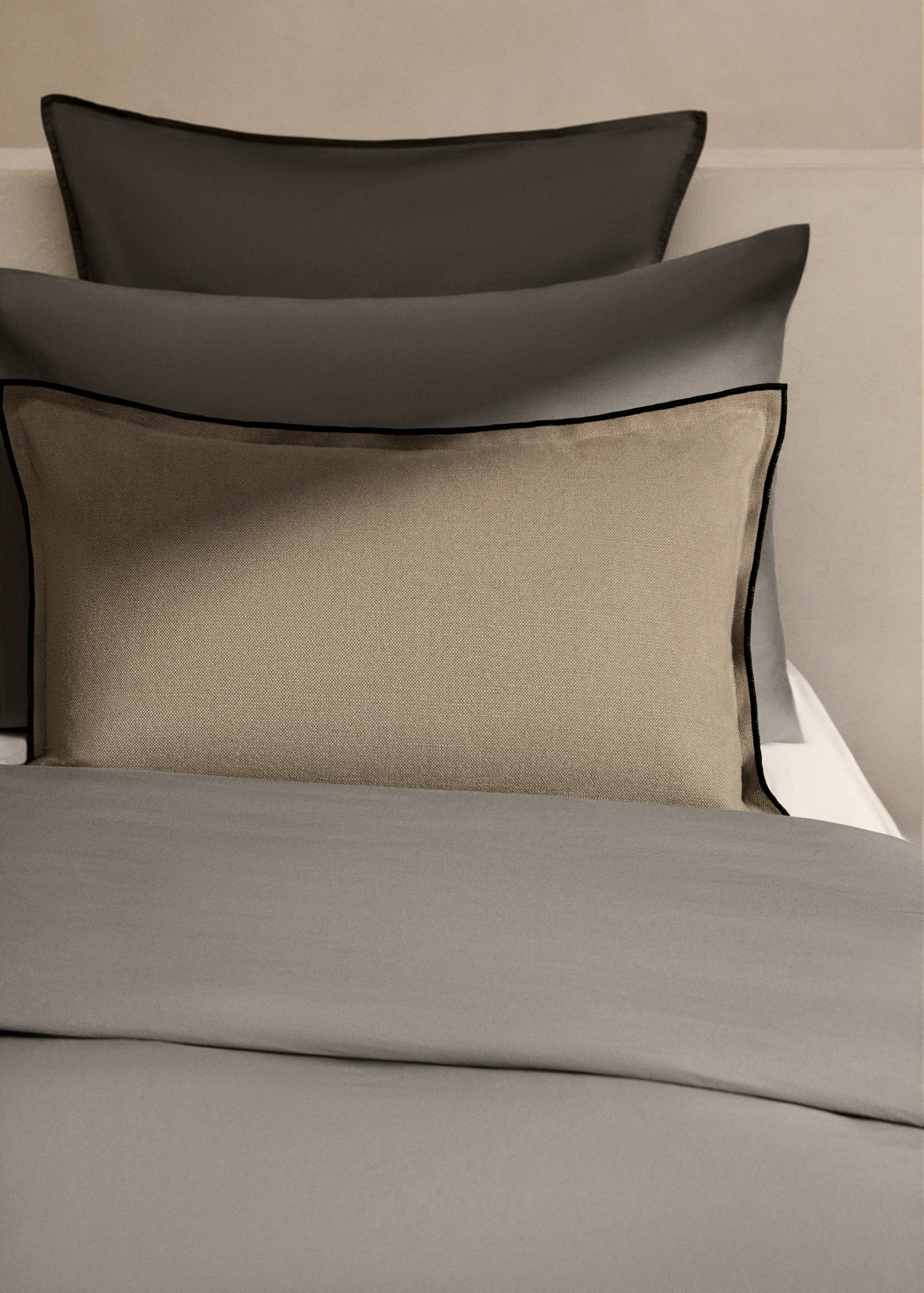 Washed satin cotton double-stitched duvet cover King bed - Details of the article 7