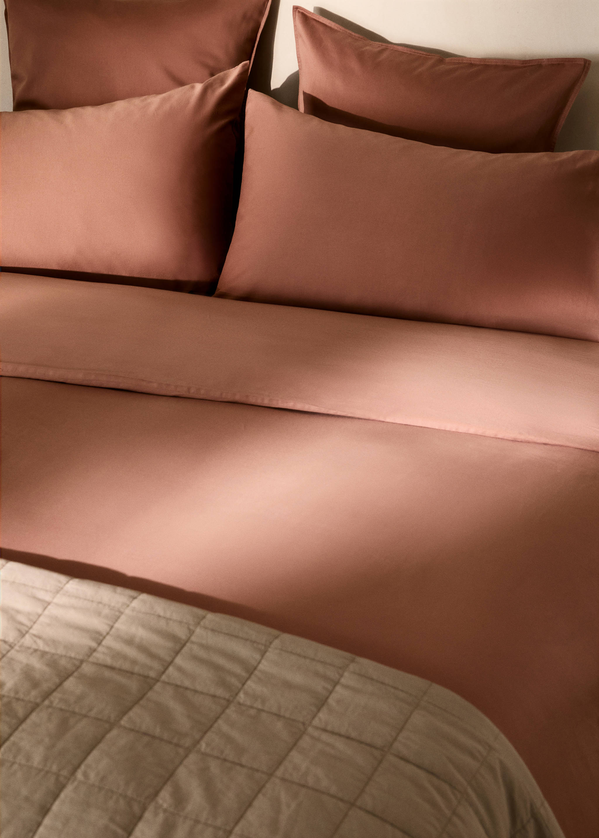 Washed satin cotton double-stitched duvet cover Superking bed - Details of the article 7