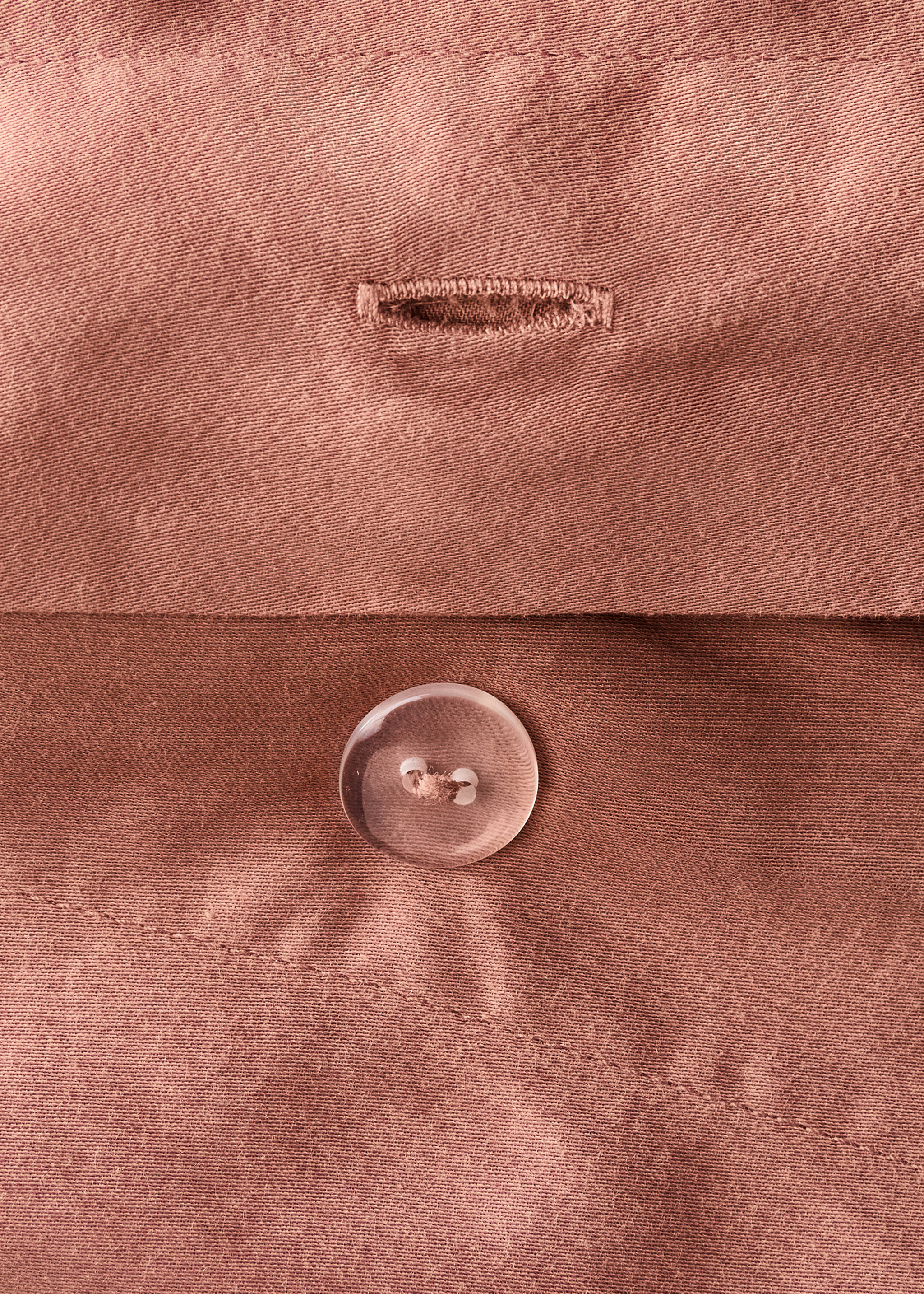 Washed satin cotton double-stitched duvet cover Superking bed - Details of the article 2