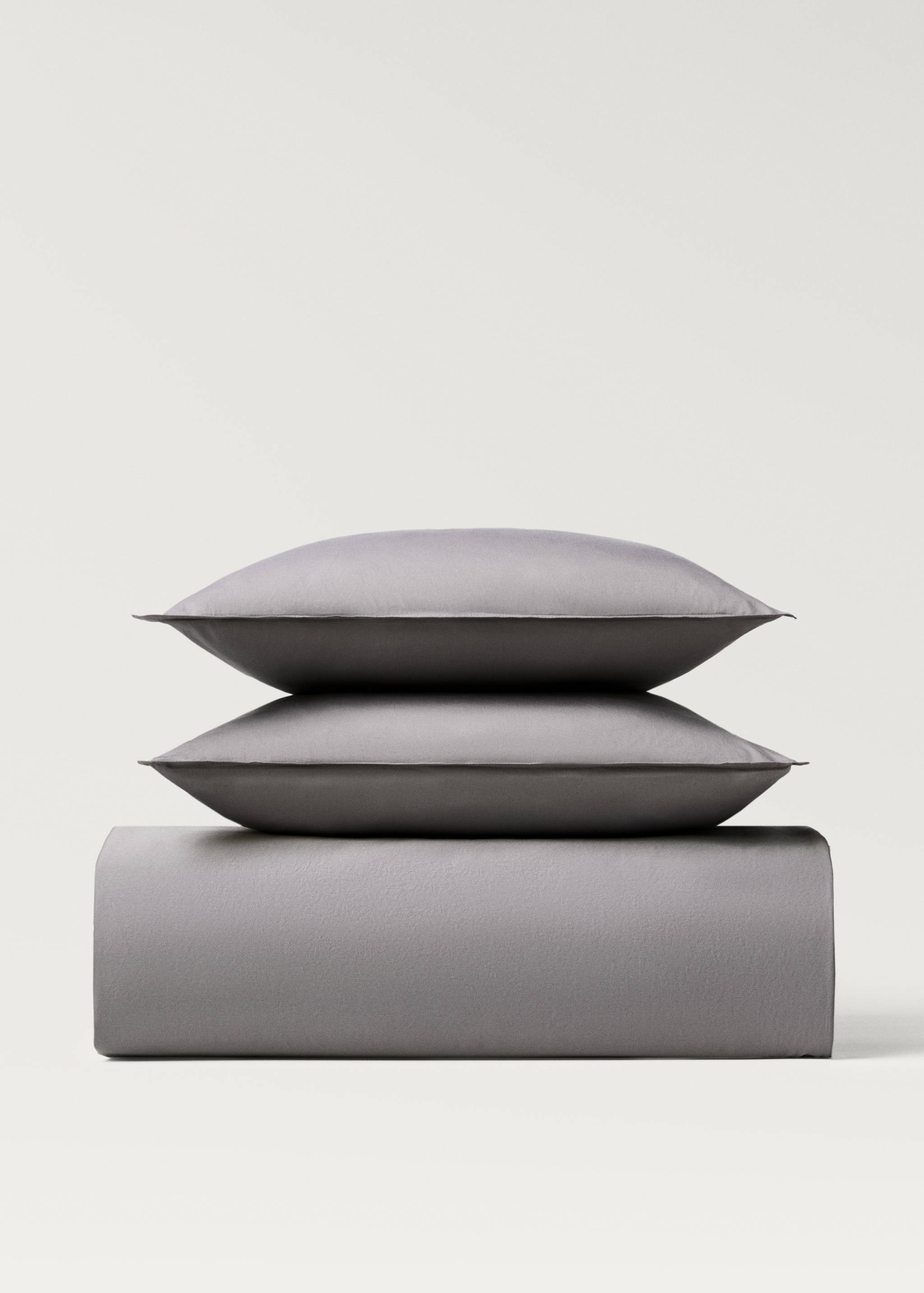 Washed satin cotton double-stitched duvet cover Superking bed - Article without model