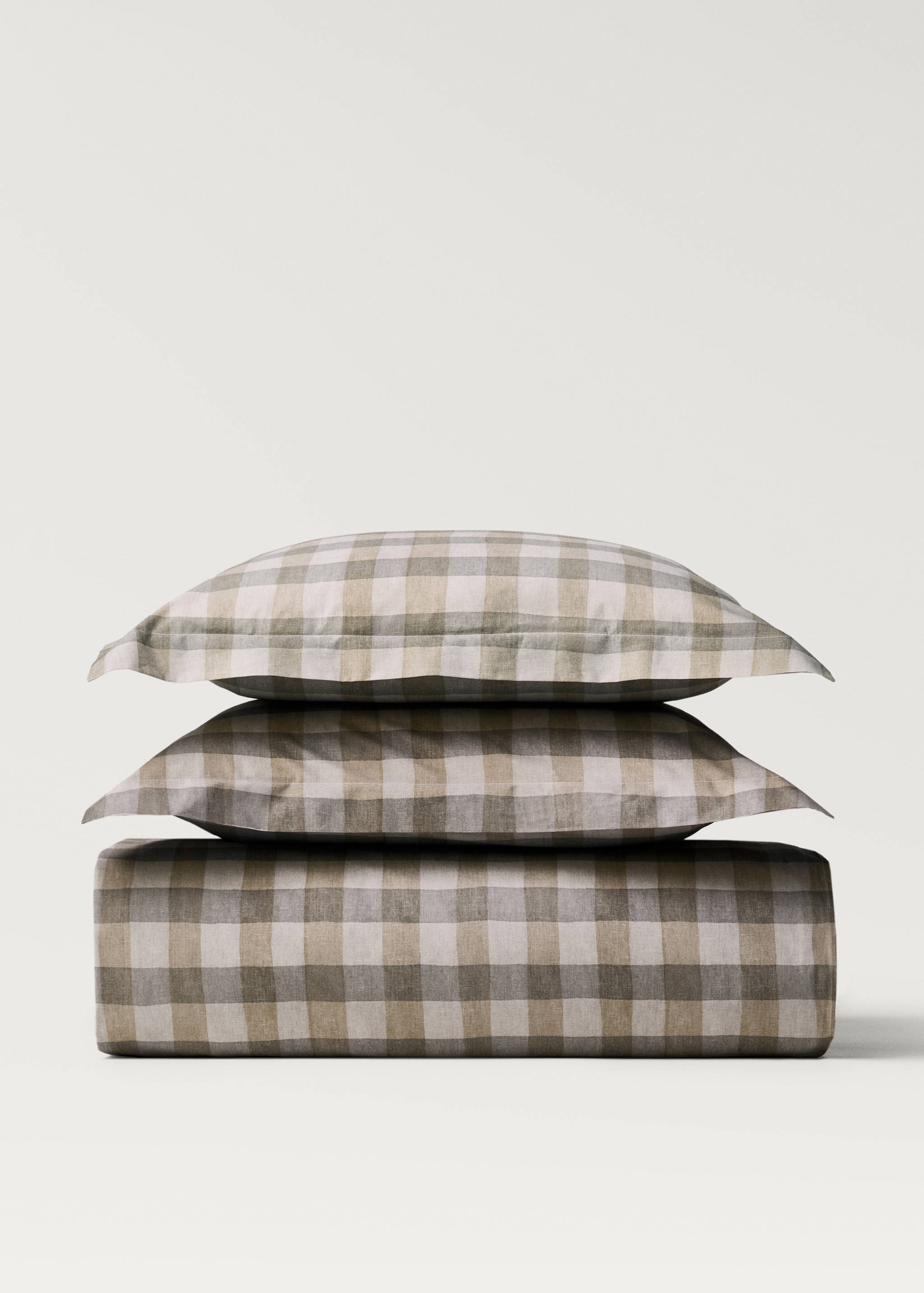 Cotton percale check duvet cover for 180/200 cm bed - Article without model