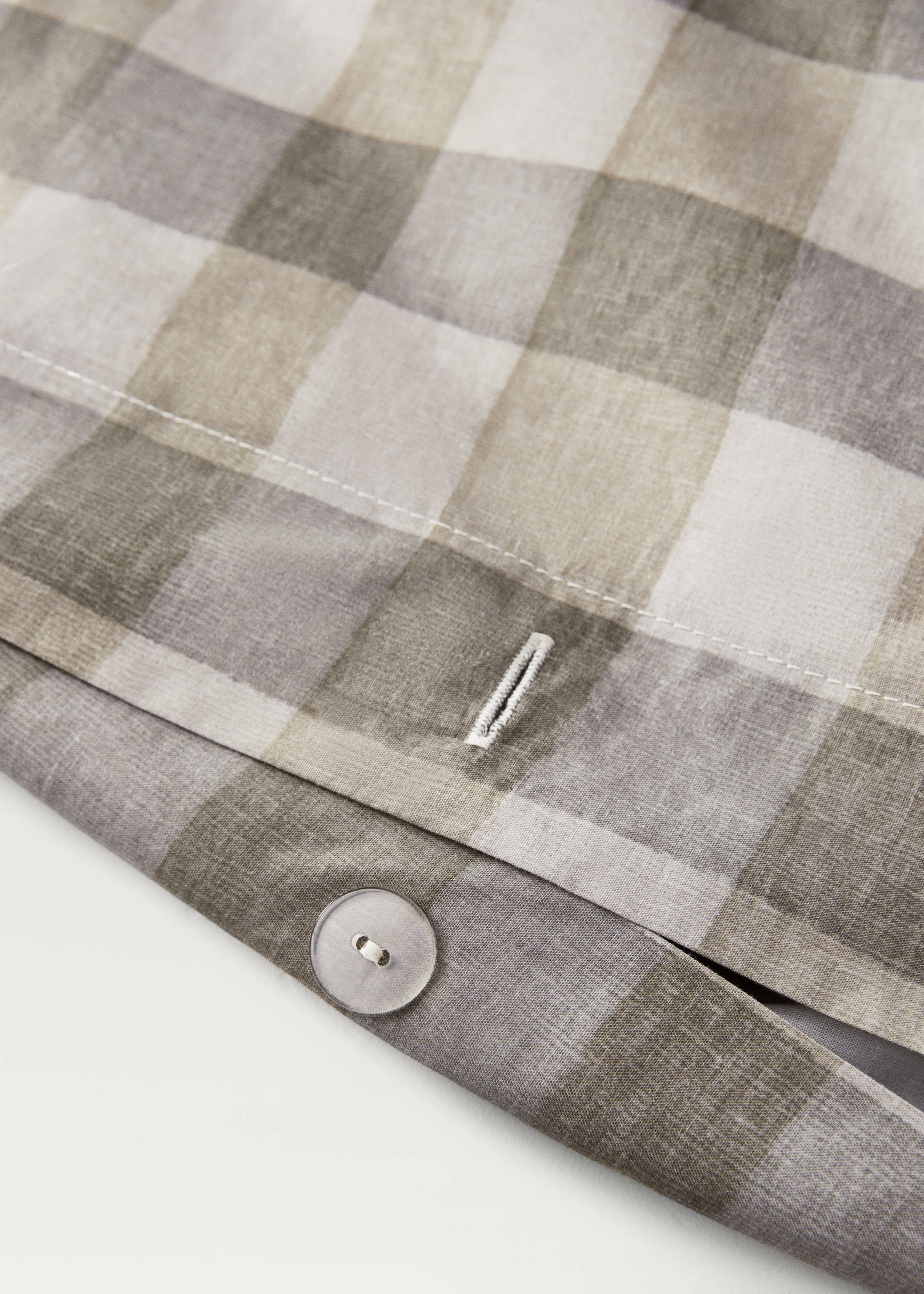 Cotton percale check duvet cover for 180/200 cm bed - Details of the article 1
