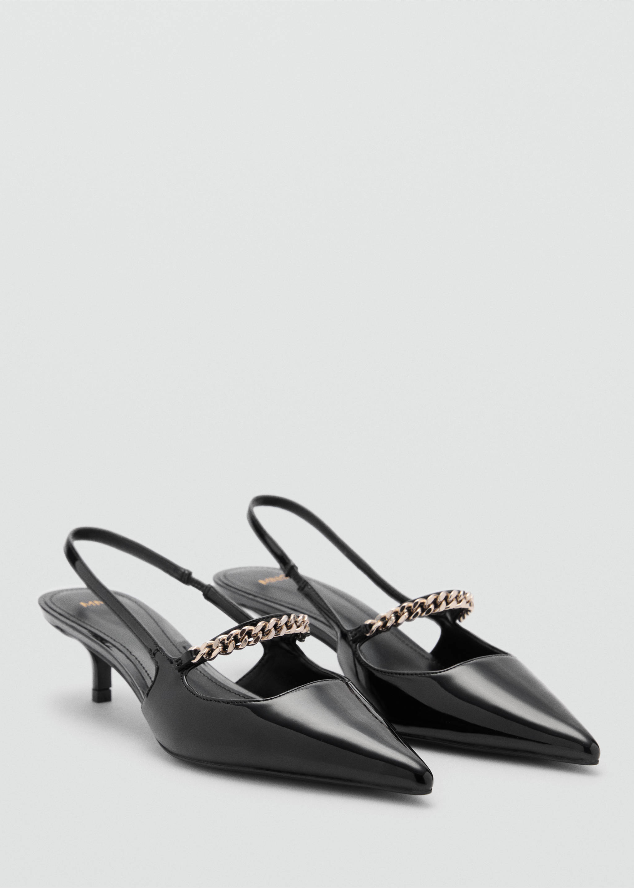 High heel shoes with link straps - Medium plane, Black. Ref: 87003276-00.