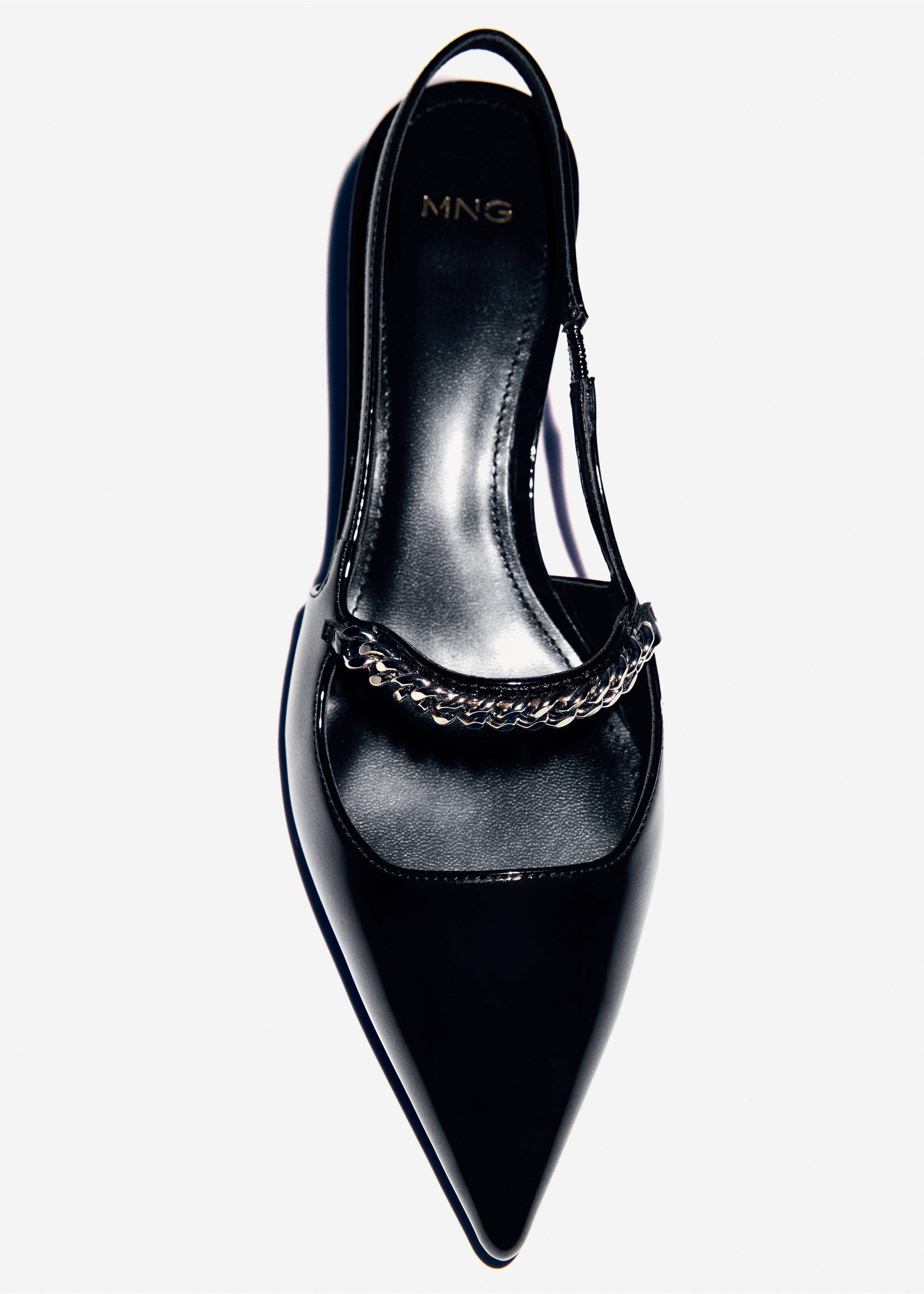 High heel shoes with link straps - Details of the article 5, Black. Ref: 87003276-00.