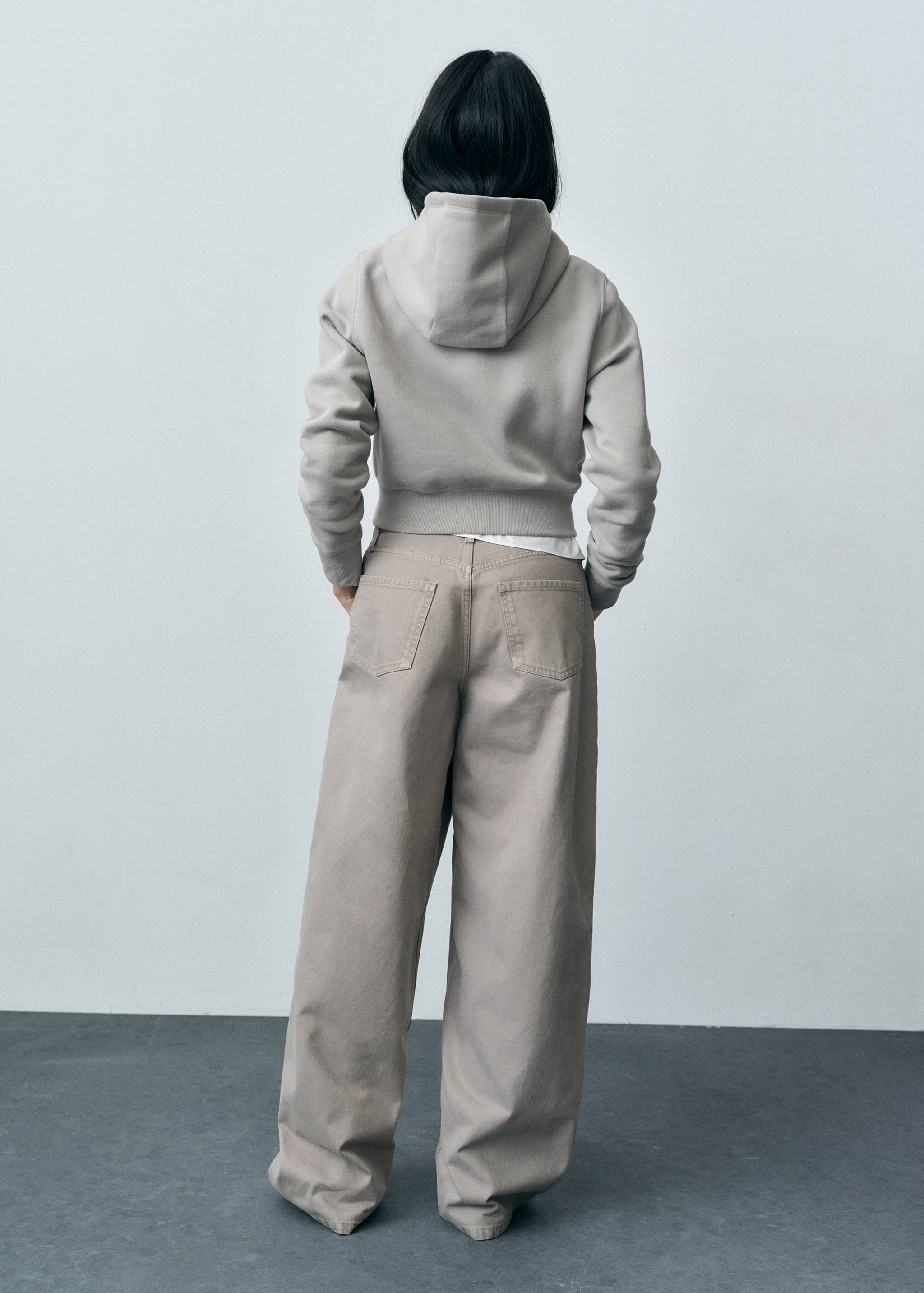 Wide leg jeans with zip - Reverse of the article