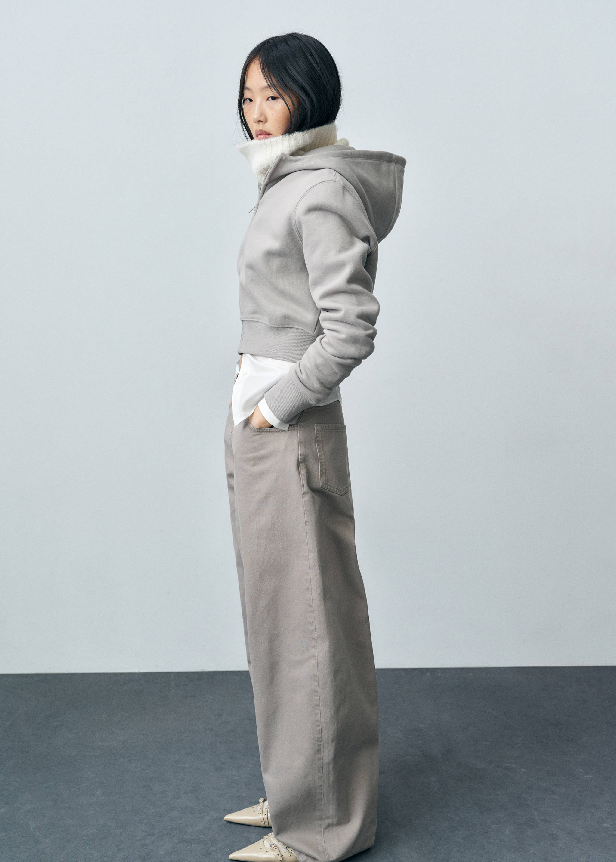 Wide leg jeans with zip - Details of the article 2