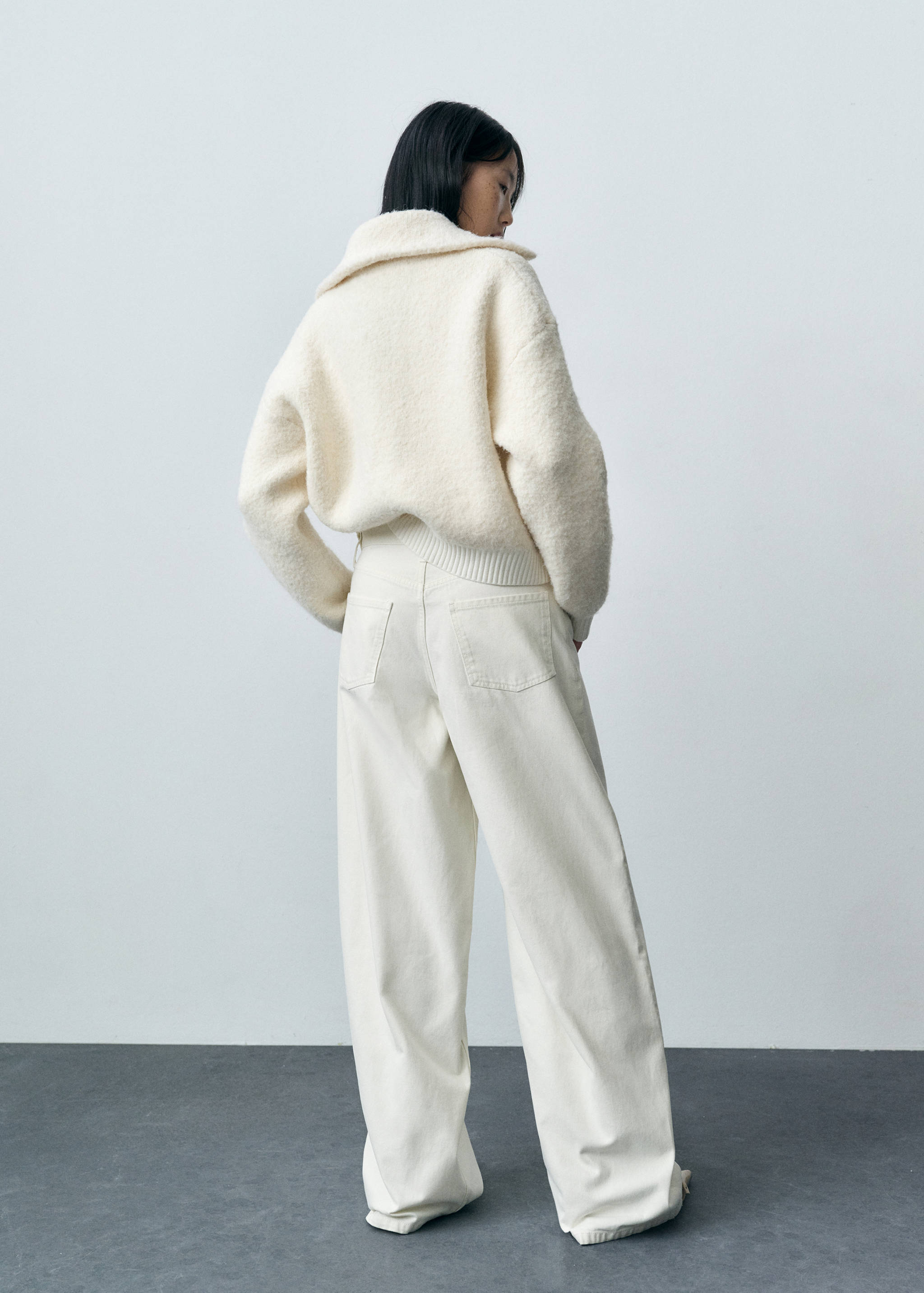 Wide leg jeans with zip - Reverse of the article