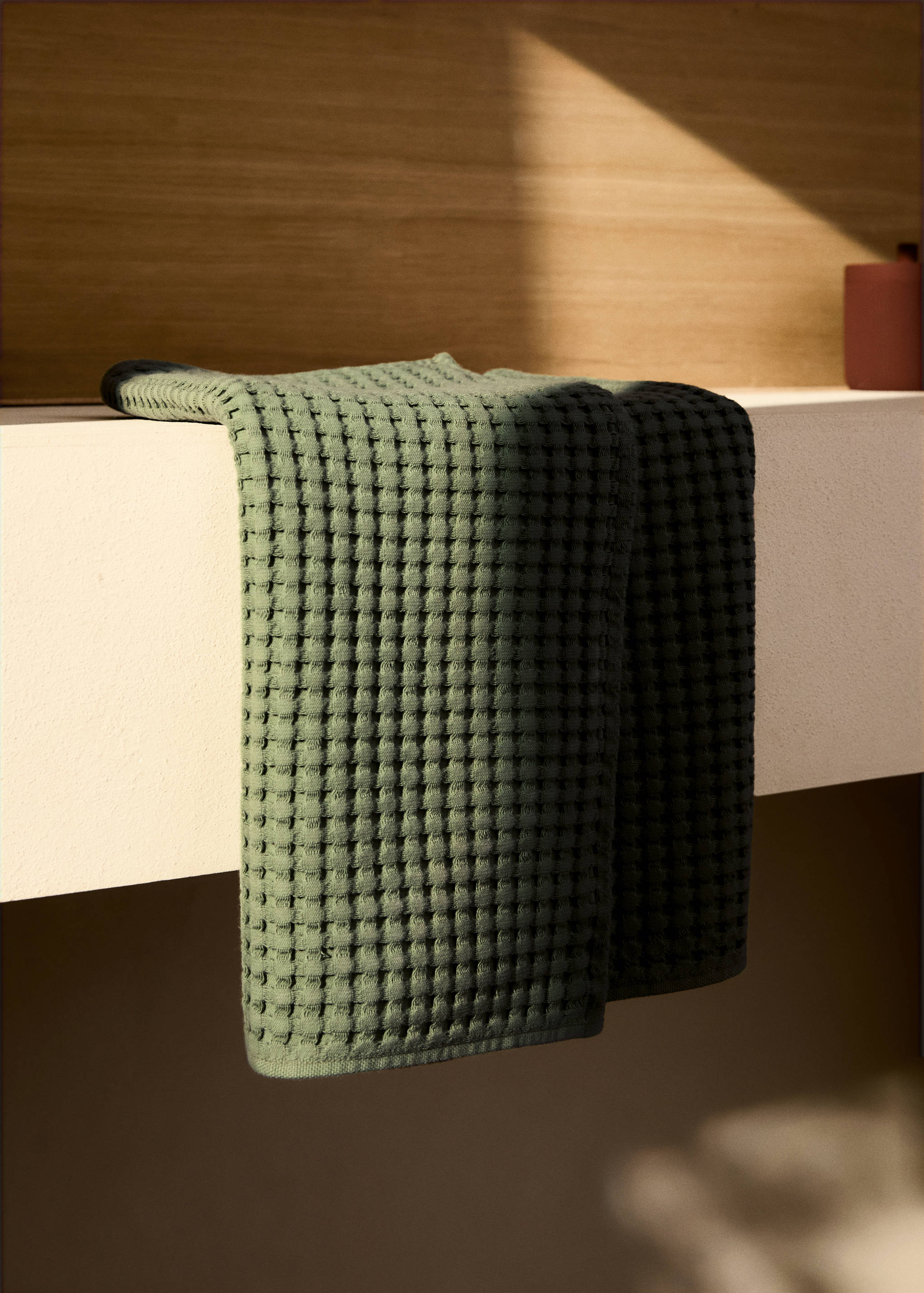 Washed waffle-cotton hand towel - General plane
