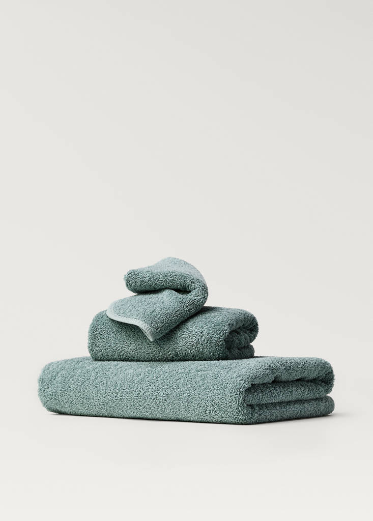 Hand towel with dyed piece — Sky Blue