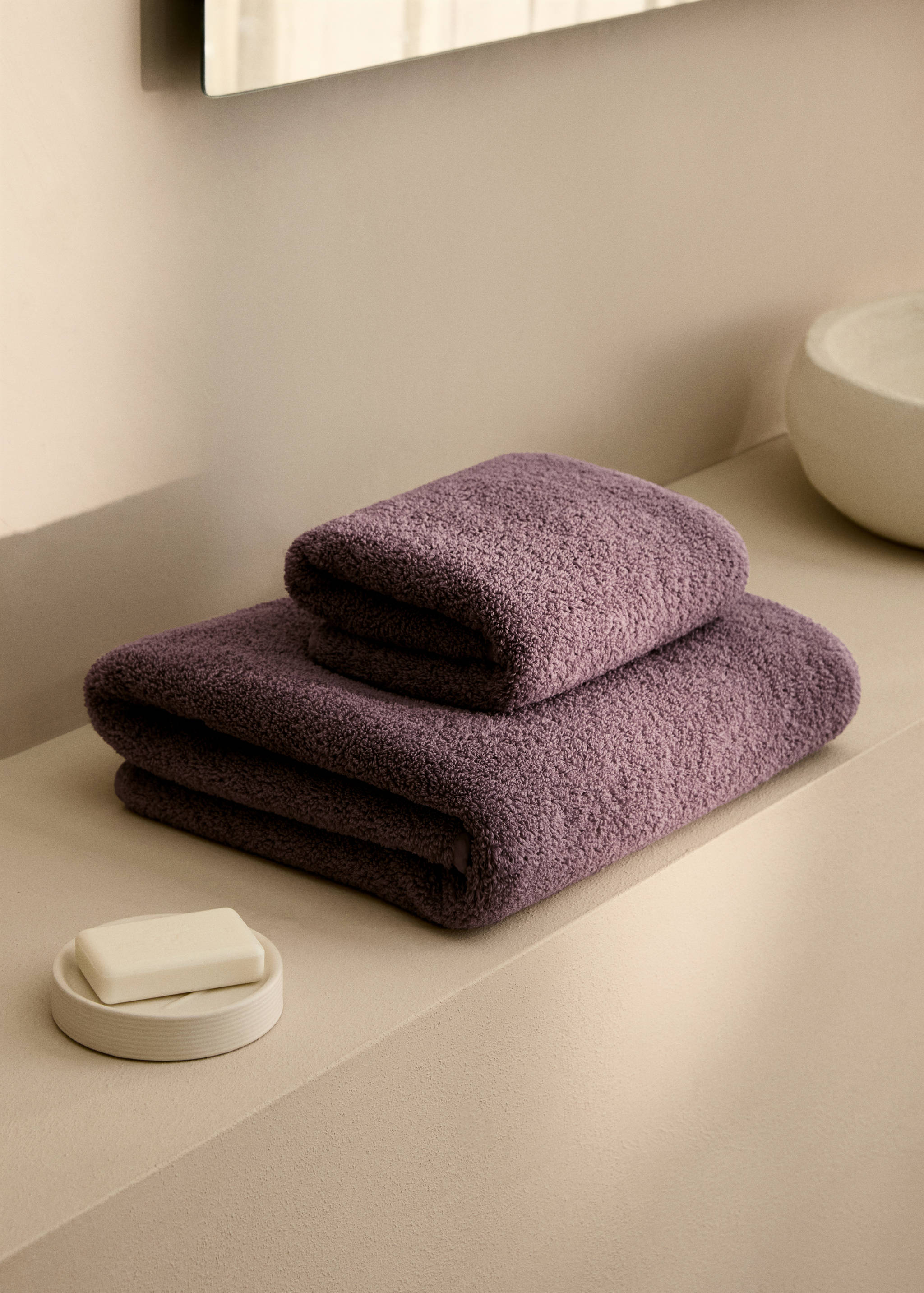 Bath towel with dyed piece - General plane