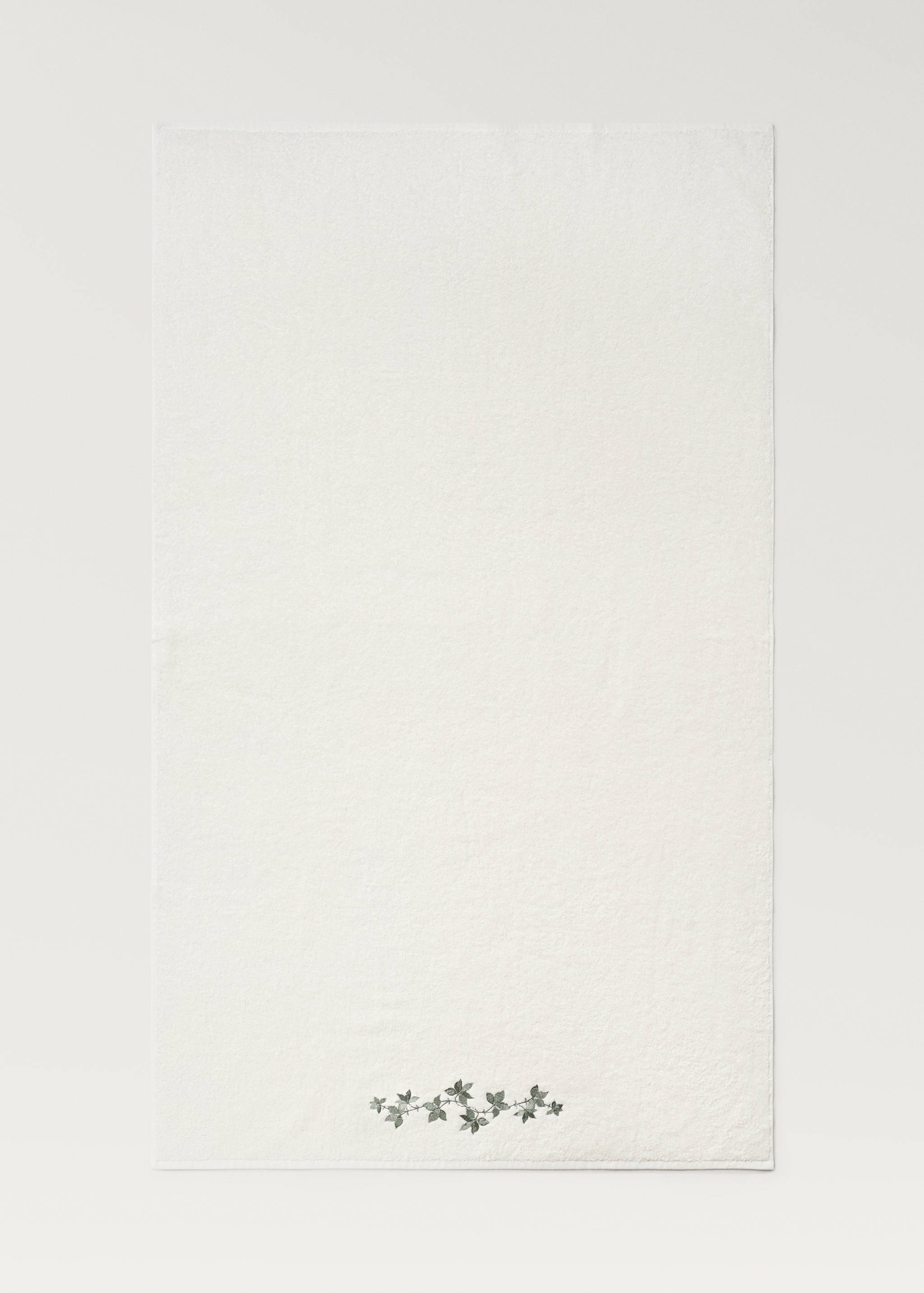 Cotton floral-embroidered bath towel - Details of the article 1