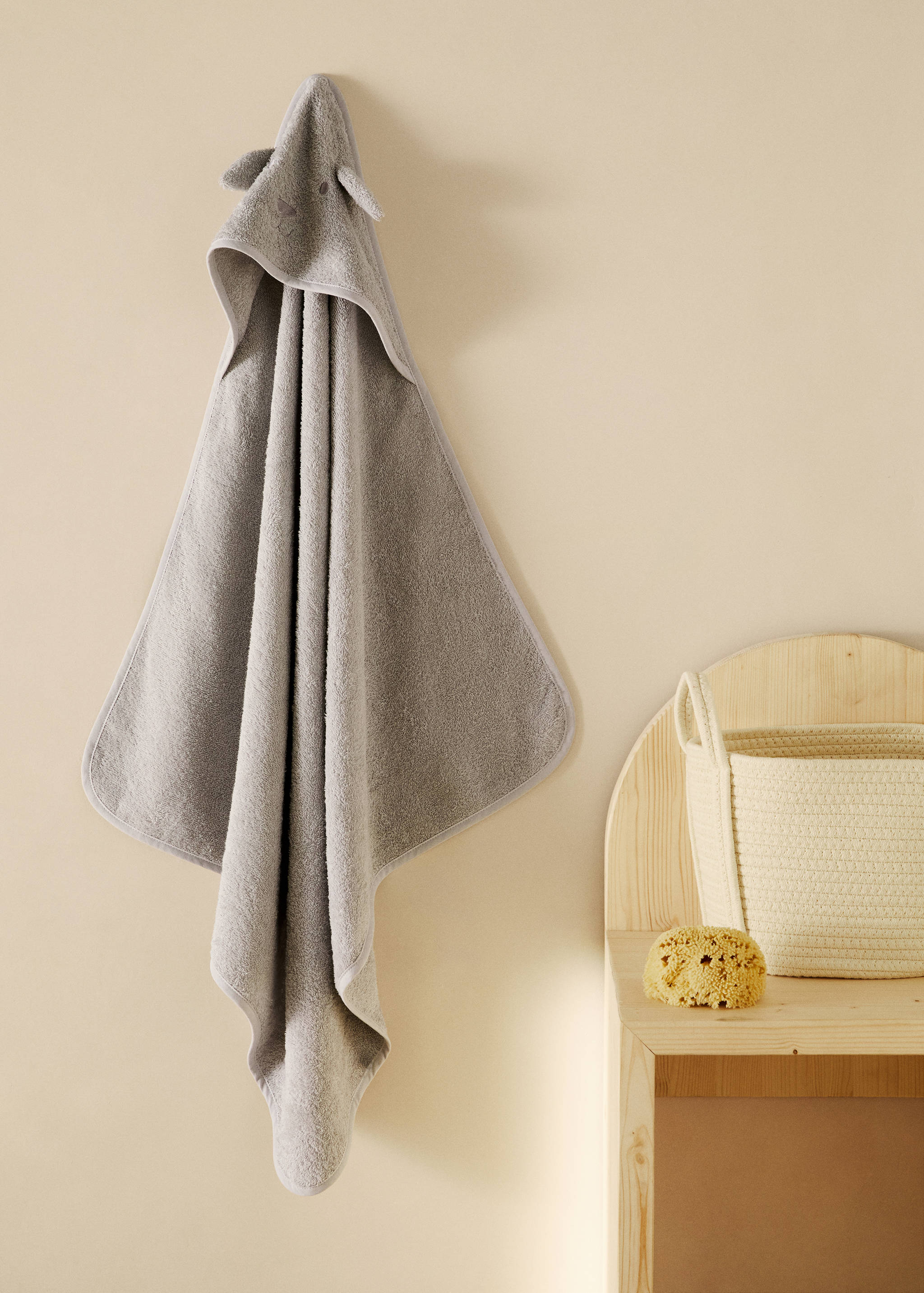 Badcape för barn med huva och öron i frotté - Allmän bild