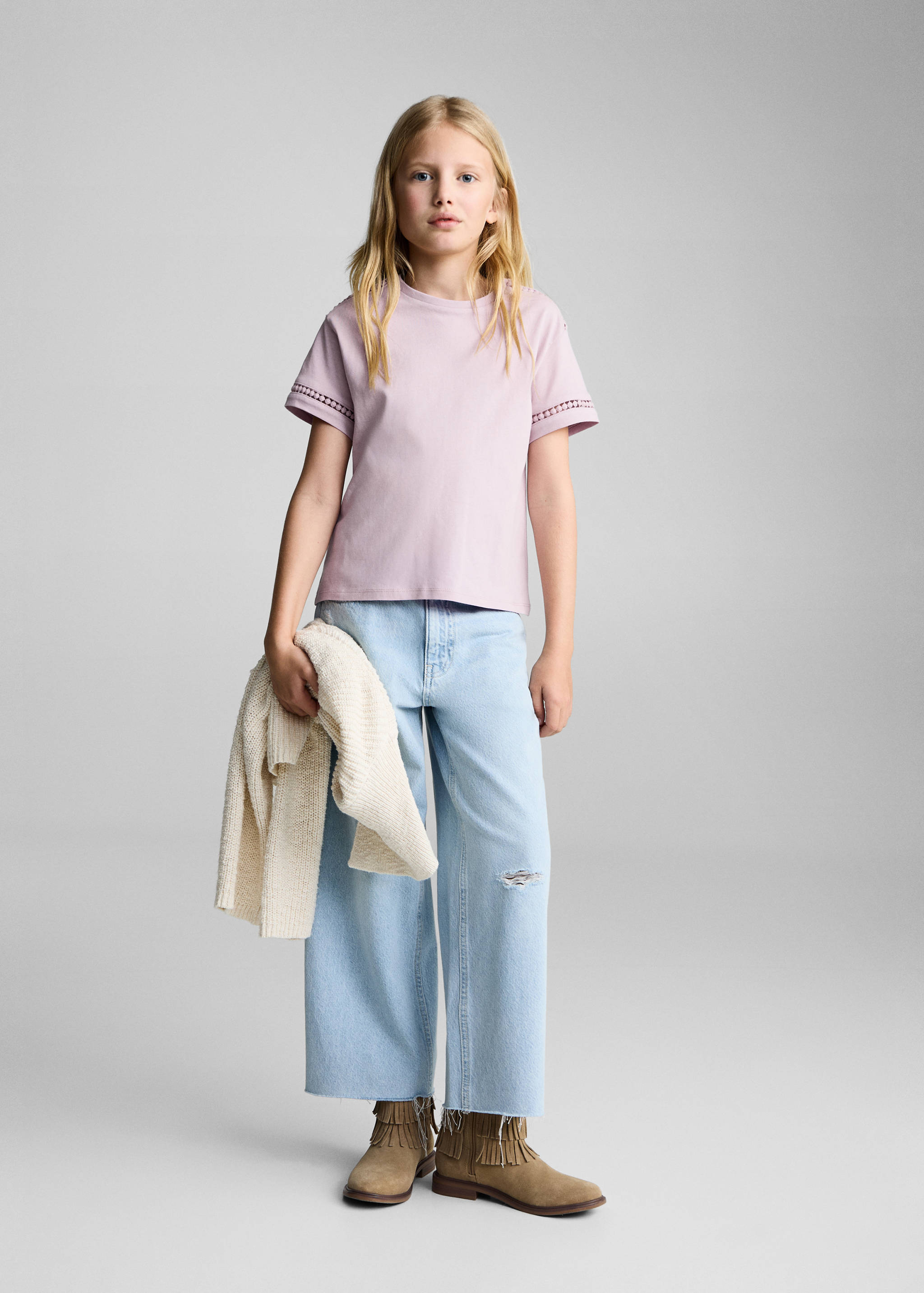 Camiseta detalles calados - Plano general