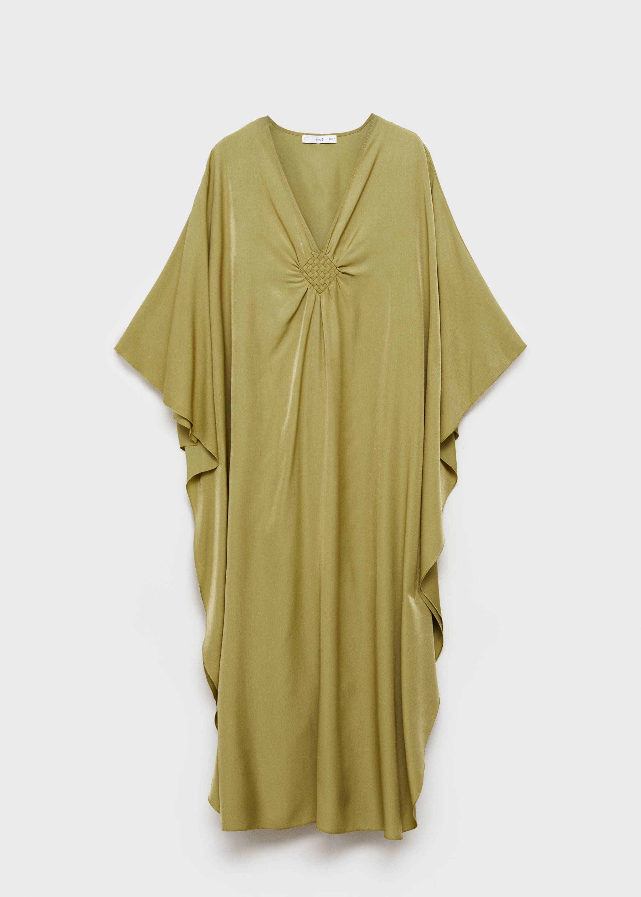 Flared-sleeve satin dress - Article without model