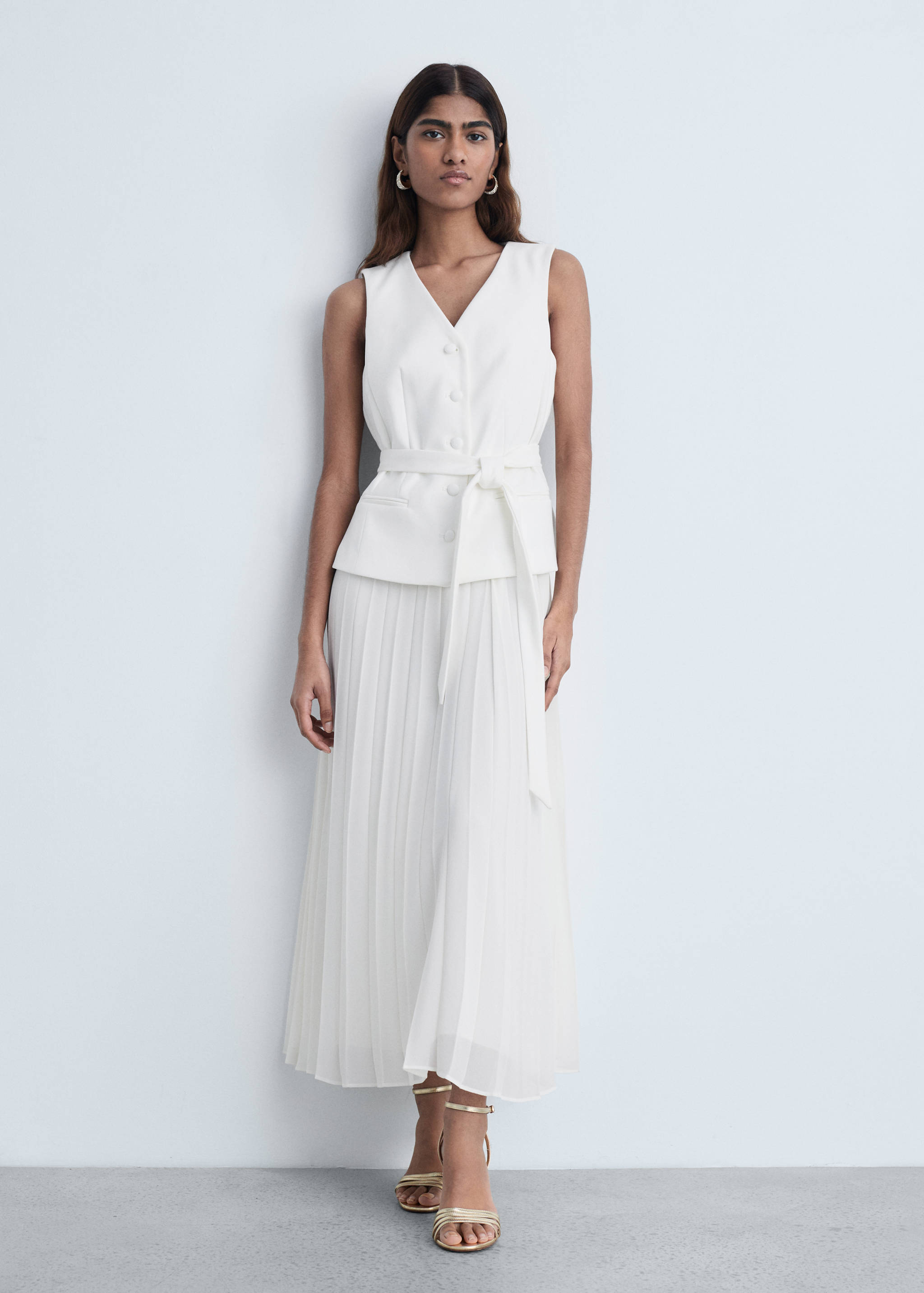 Vestido chaleco combinado - Plano general