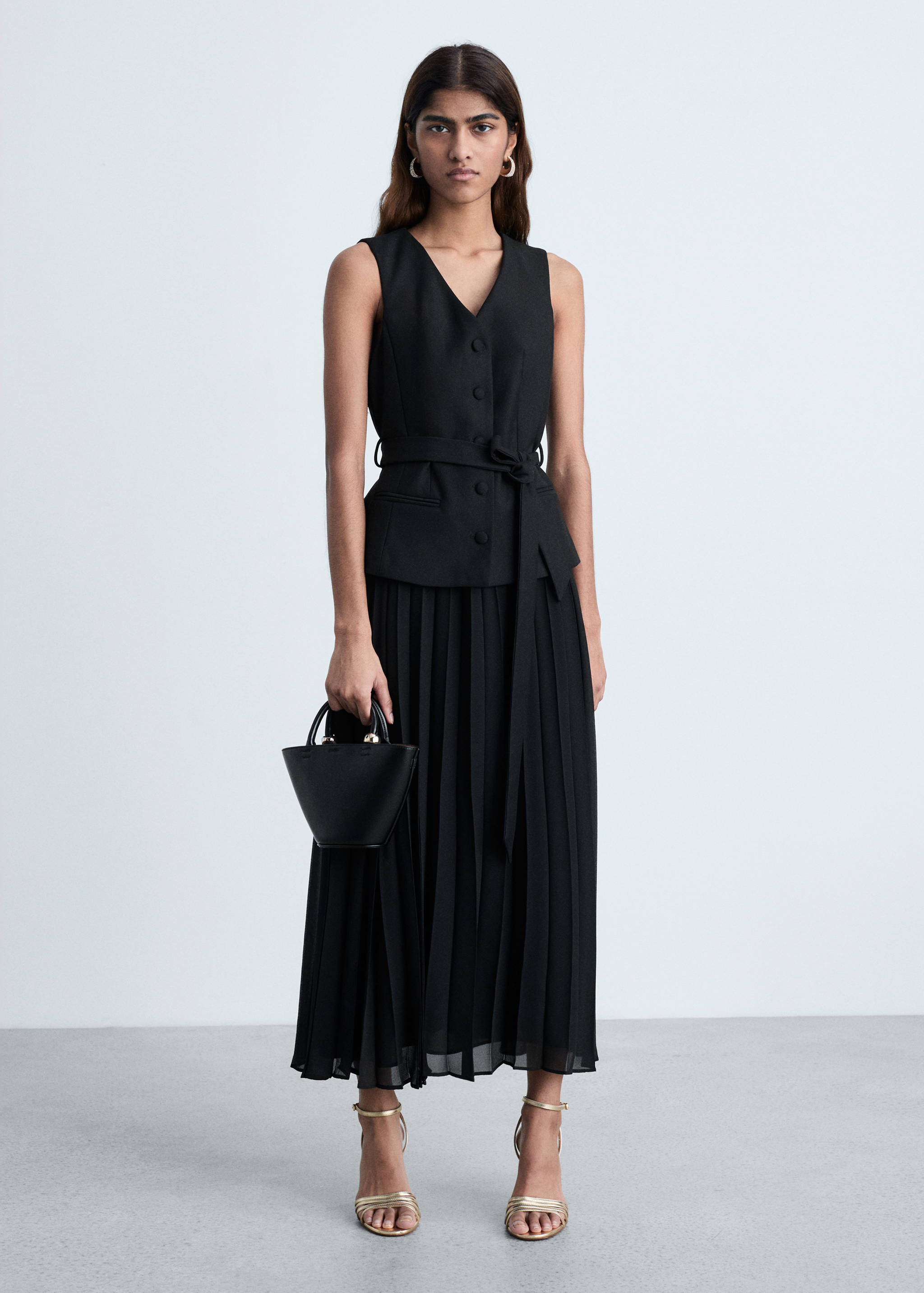 Vestido chaleco combinado - Plano general