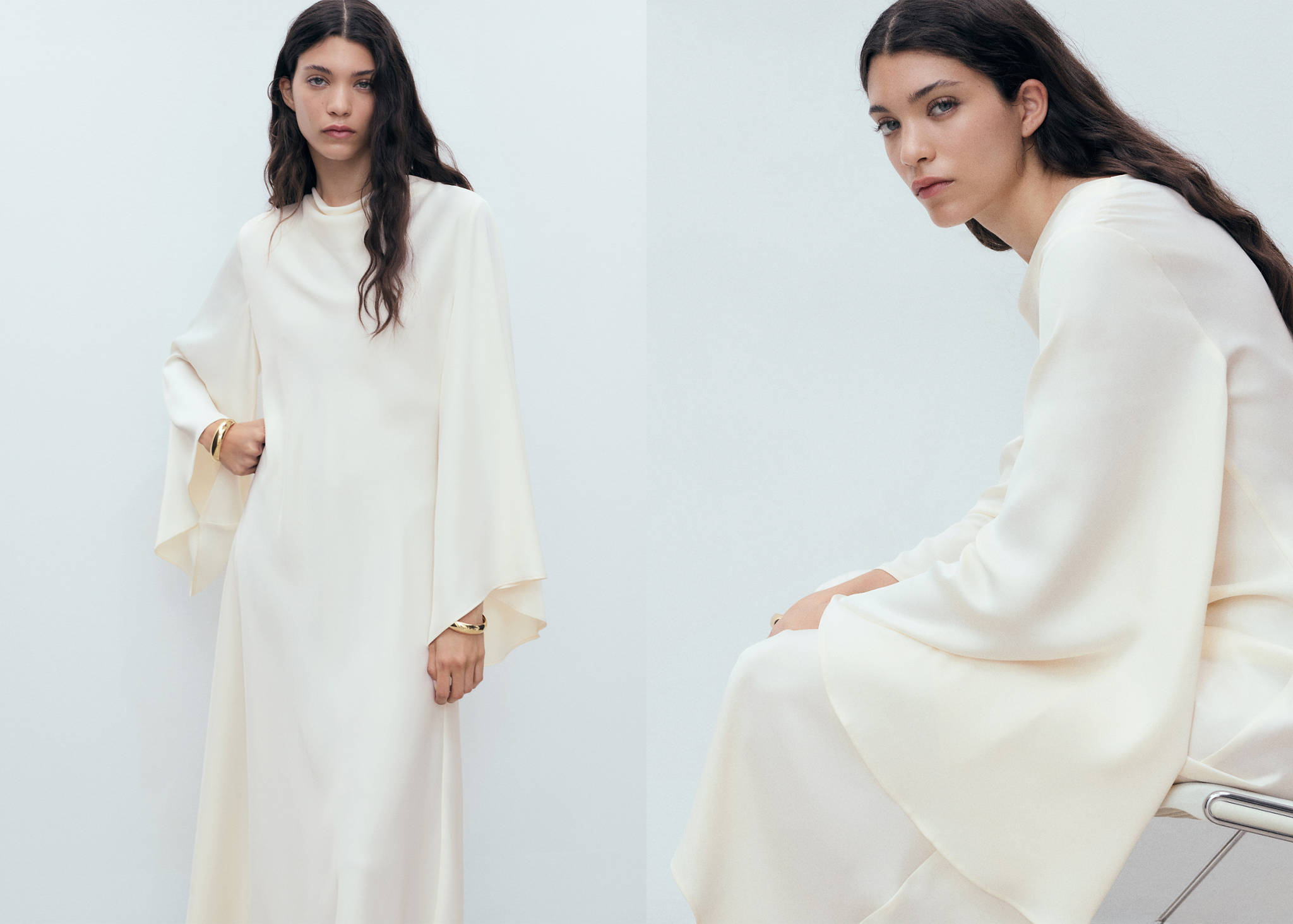 Long satin dress - Panoramic plane