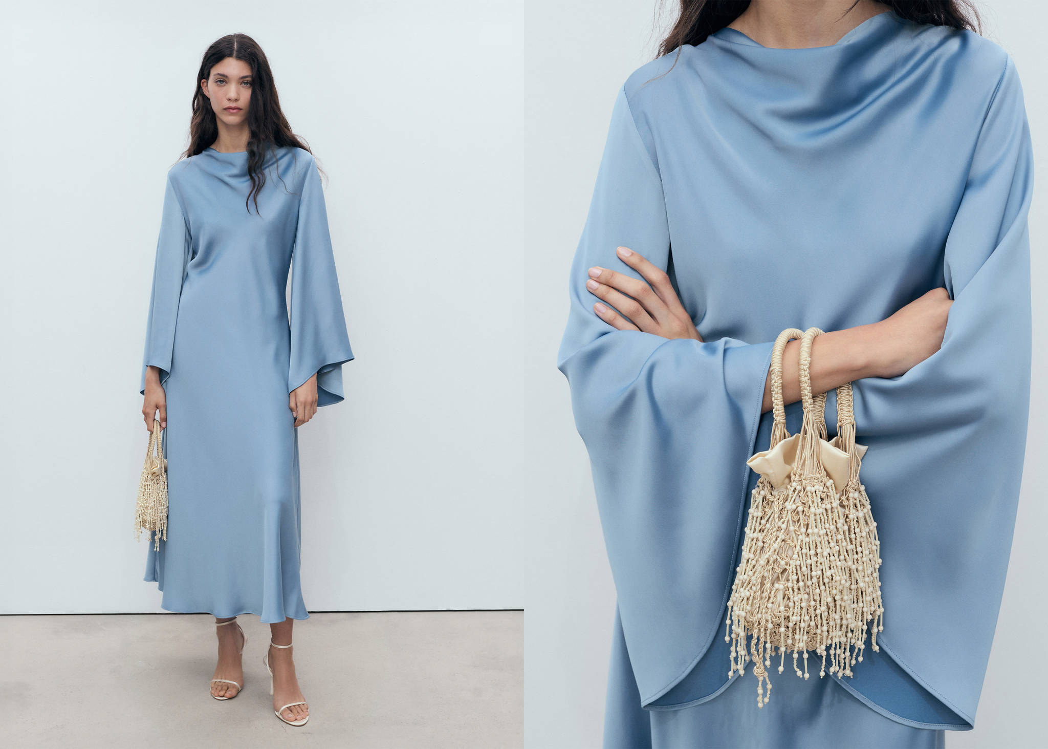 Long satin dress - Panoramic plane