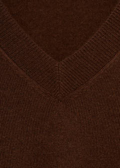 V-neck knit sweater — Chocolate 9