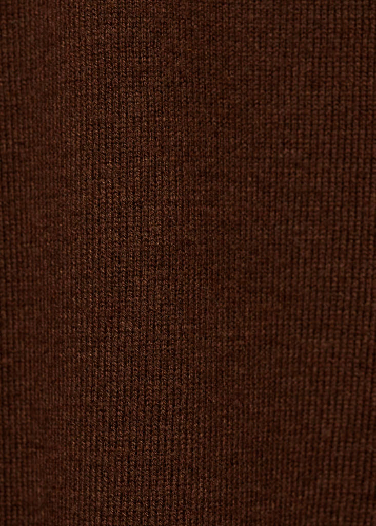 V-neck knit sweater — Chocolate