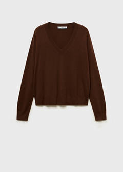 V-neck knit sweater — Chocolate 8