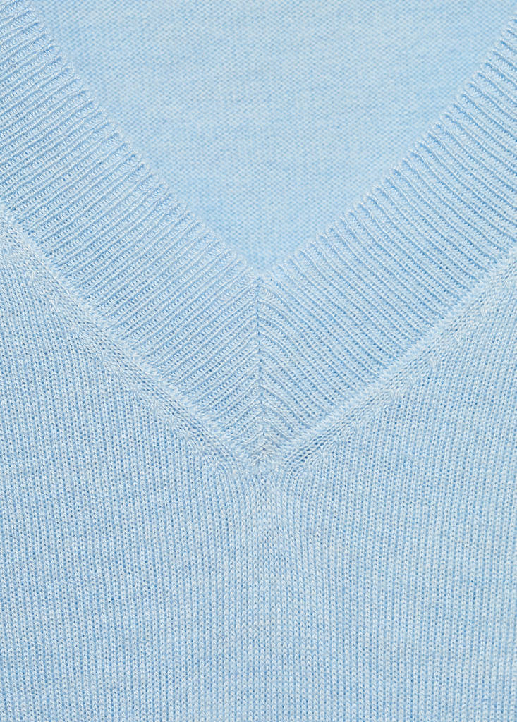 V-neck knit sweater — Sky Blue