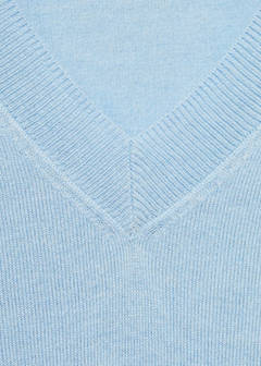 V-neck knit sweater — Sky Blue 9