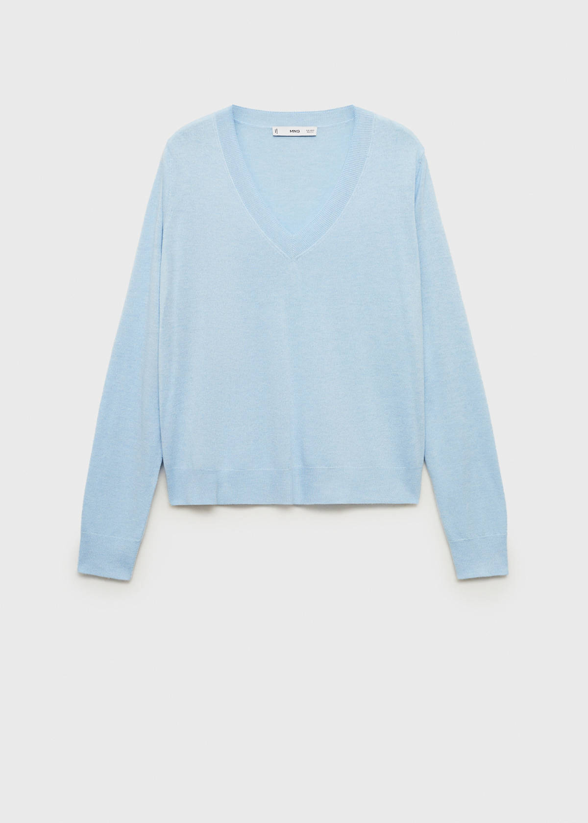 V-neck knit sweater — Sky Blue