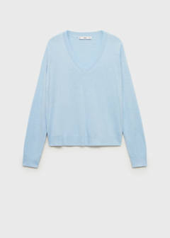 V-neck knit sweater — Sky Blue 8