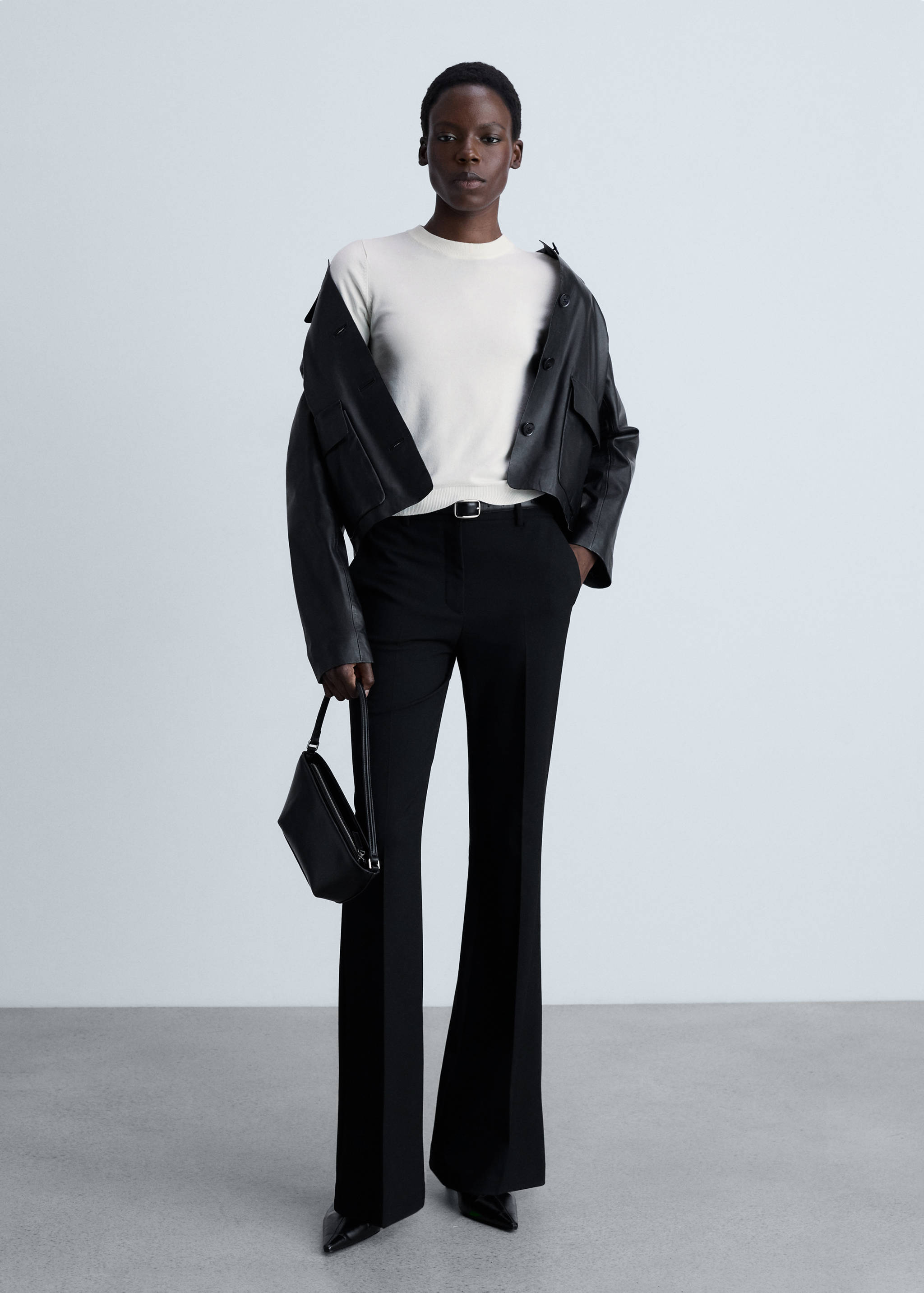 Camisola de malha fina com manga curta - Plano geral