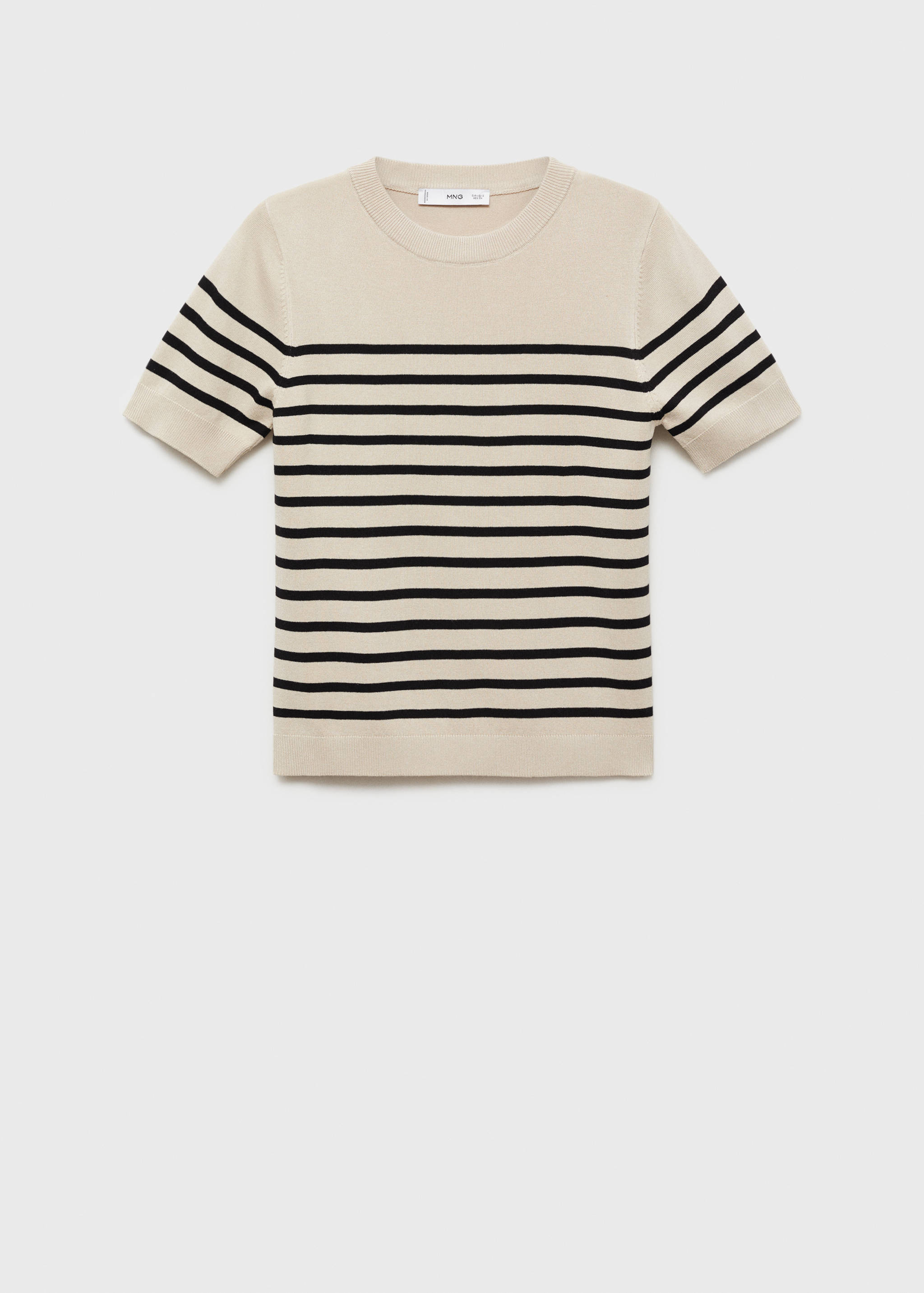 Short-sleeved fine-knit sweater - Article without model