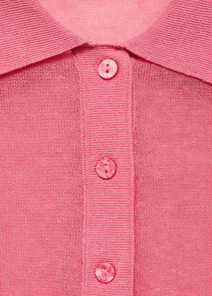 Knitted polo-neck sweater — Fuchsia