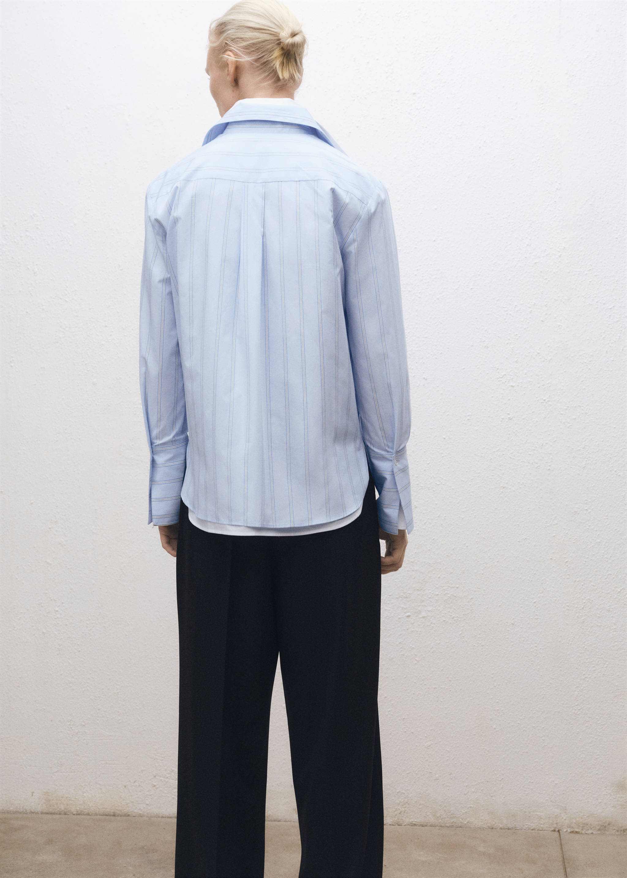 Regular striped cotton shirt - Reverse of the article