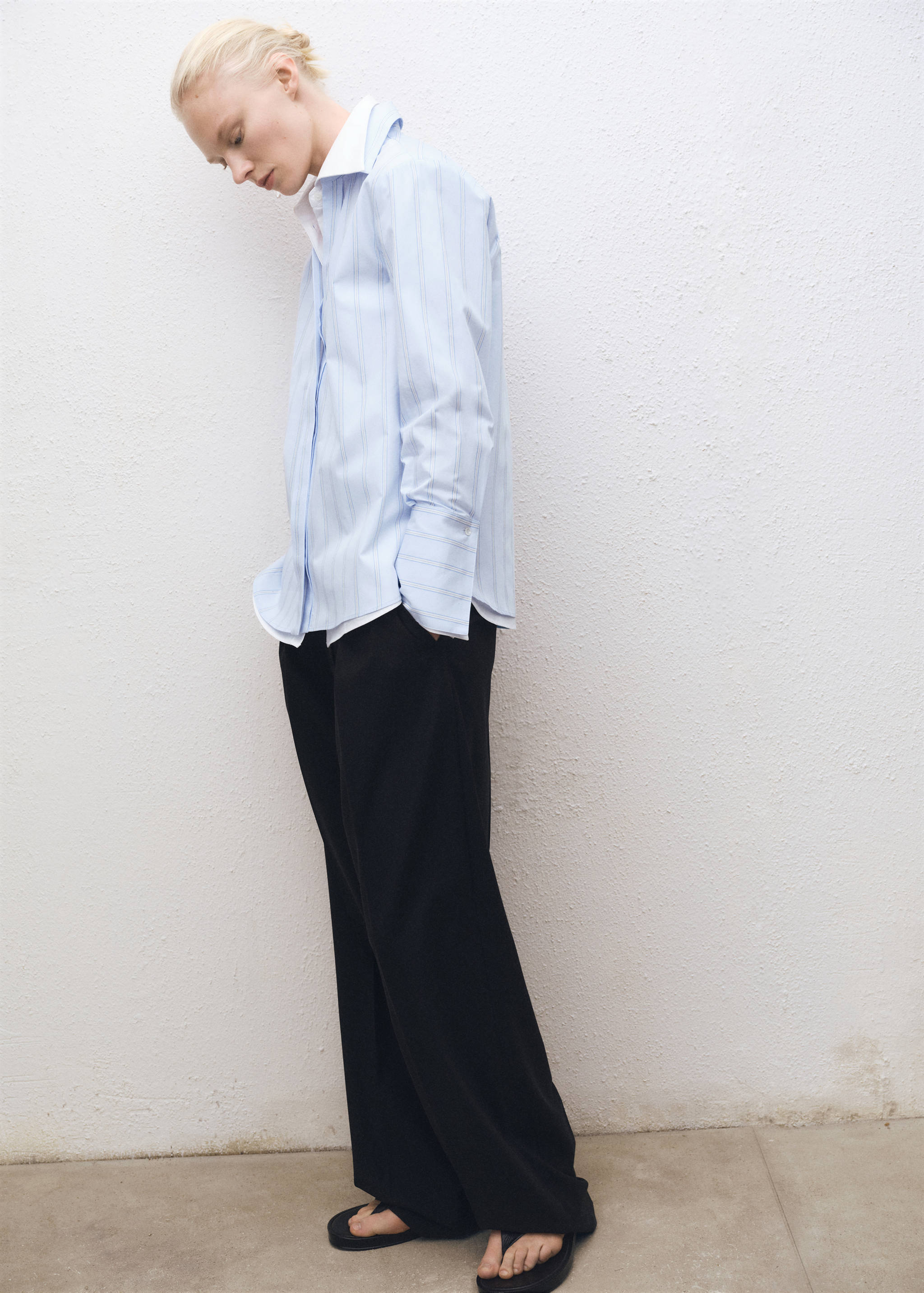 Regular striped cotton shirt - Details of the article 2