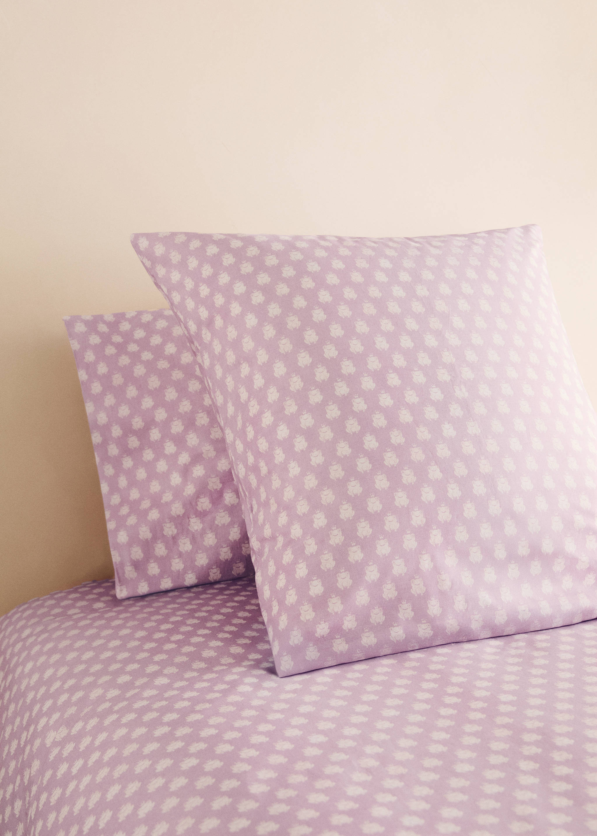 Mönstrat kuddfodral för barn i bomullspercale 50x75 cm - Allmän bild