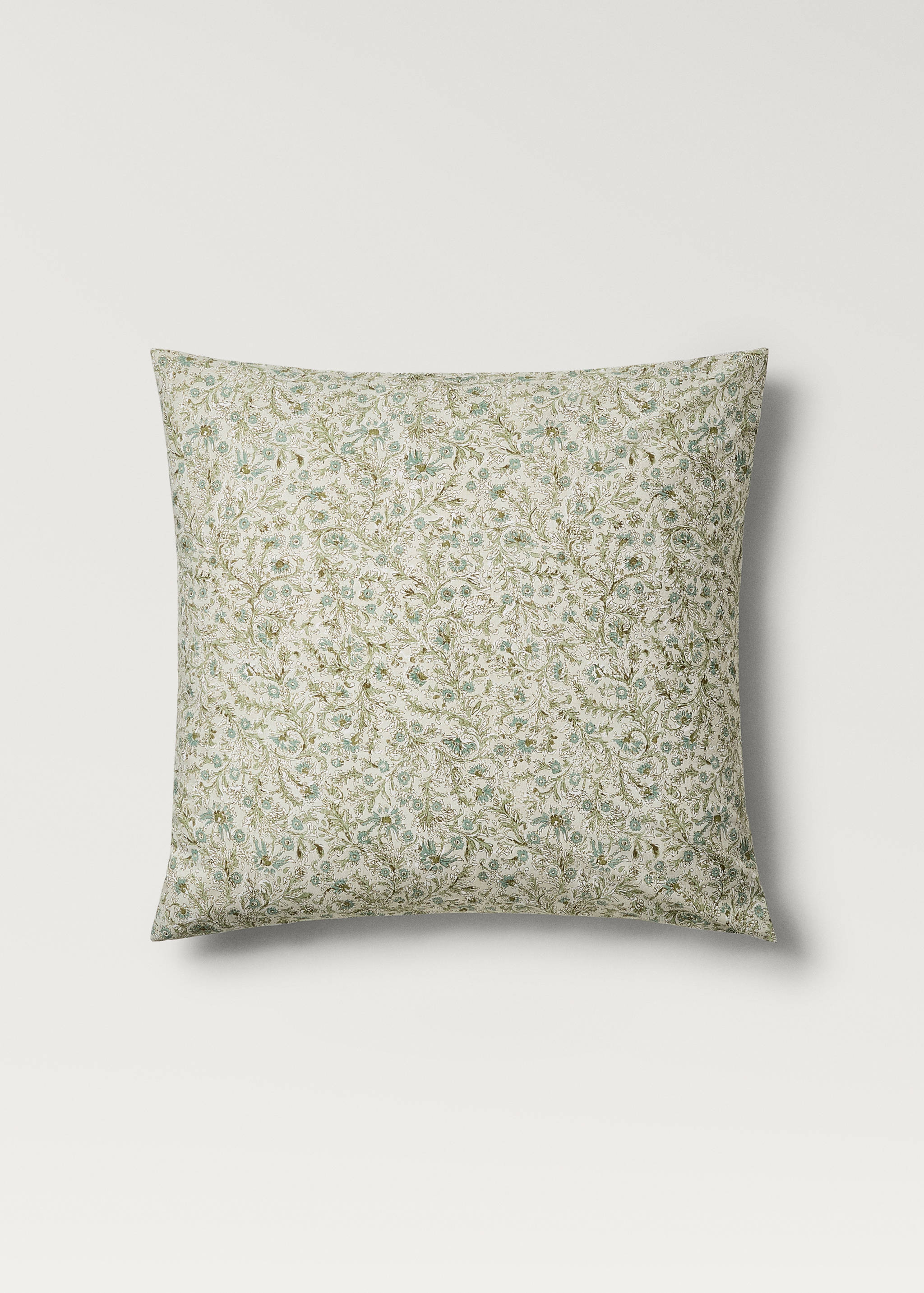 Taie d'oreiller enfant percale de coton imprimé fleuri 60x60 cm - Article sans modèle