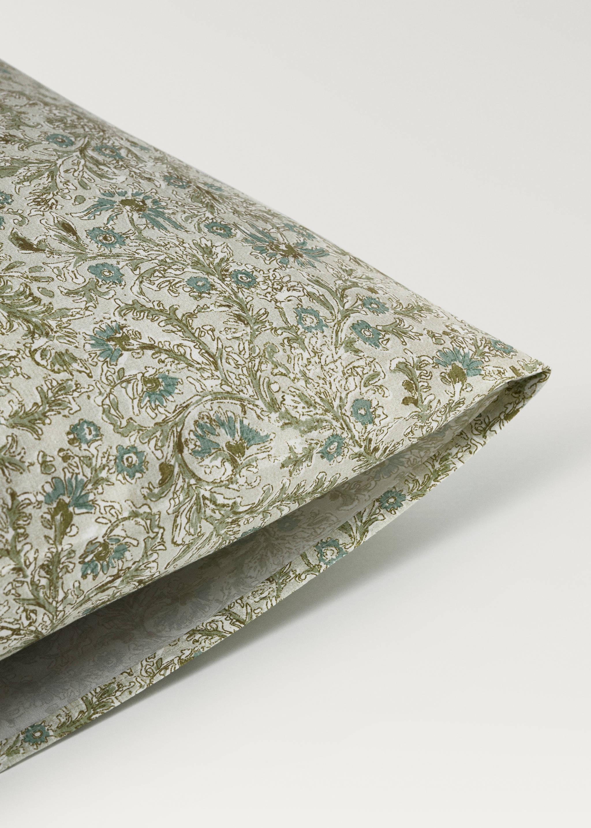 Taie d'oreiller enfant percale de coton imprimé fleuri 60x60 cm - Détail de l'article 1