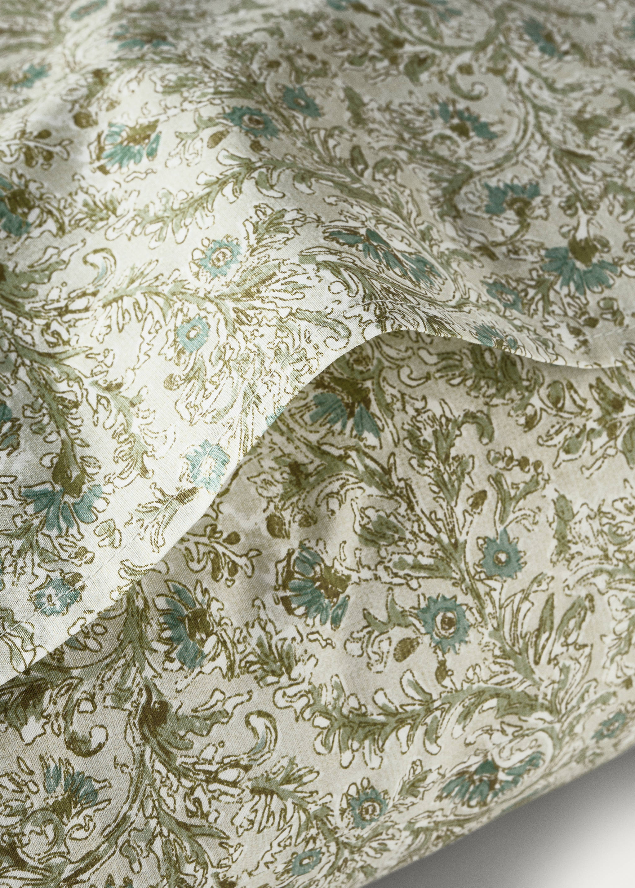 Taie d'oreiller enfant percale de coton imprimé fleuri 60x60 cm - Détail de l'article 2