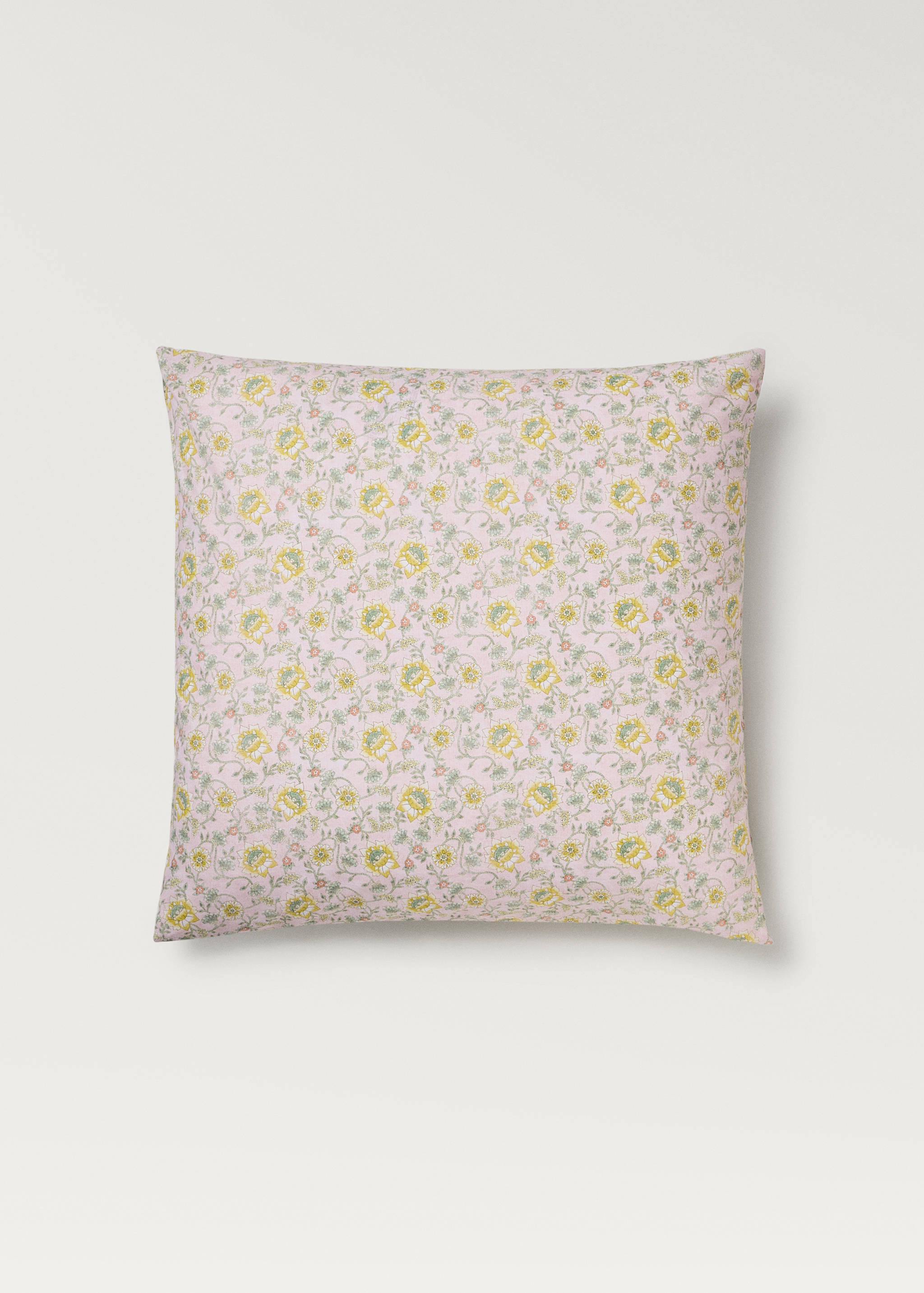 Taie d'oreiller enfant percale de coton imprimé fleuri 60x60 cm - Article sans modèle